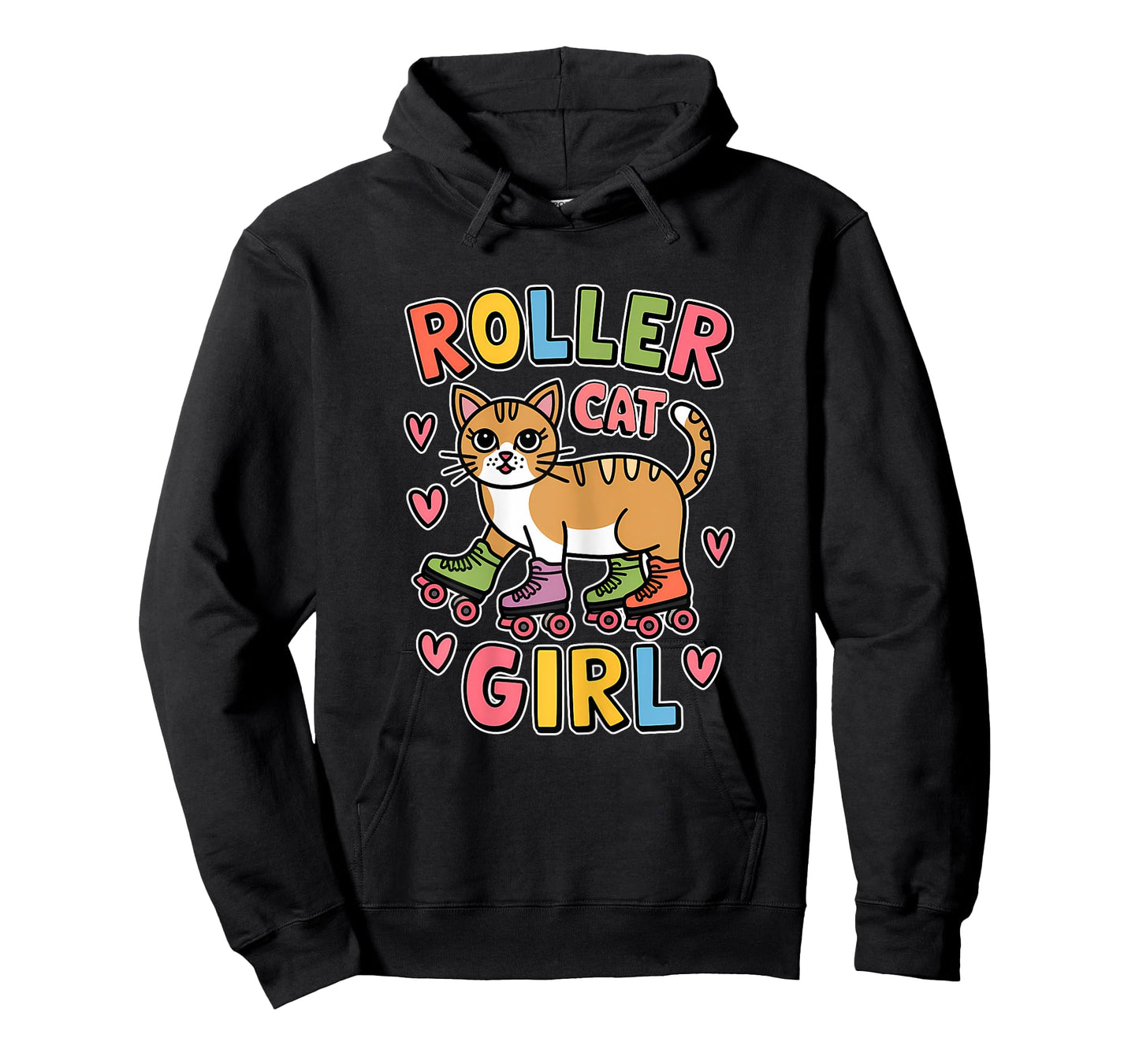Roller Cat Girl Skating Cat Funny Roller Skating T-Shirt