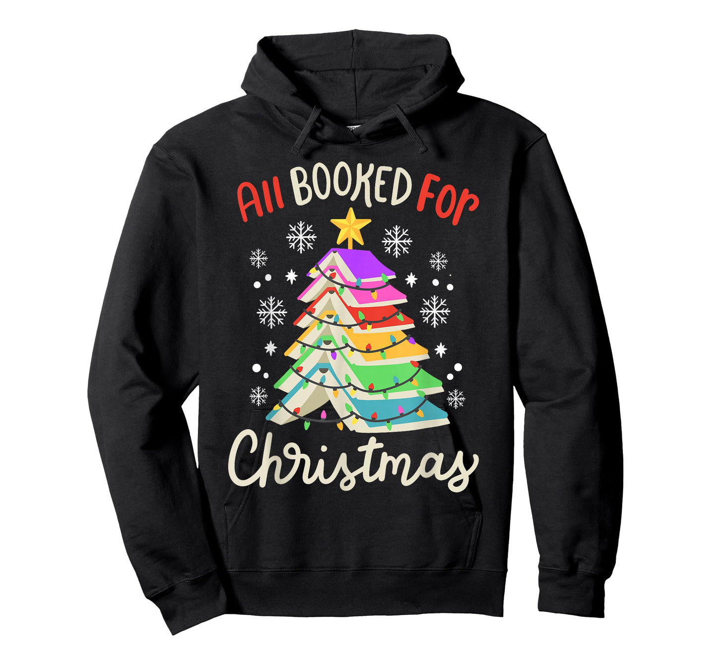 All Booked For Christmas Funny Book Lovers Xmas Tree Women T-Shirt