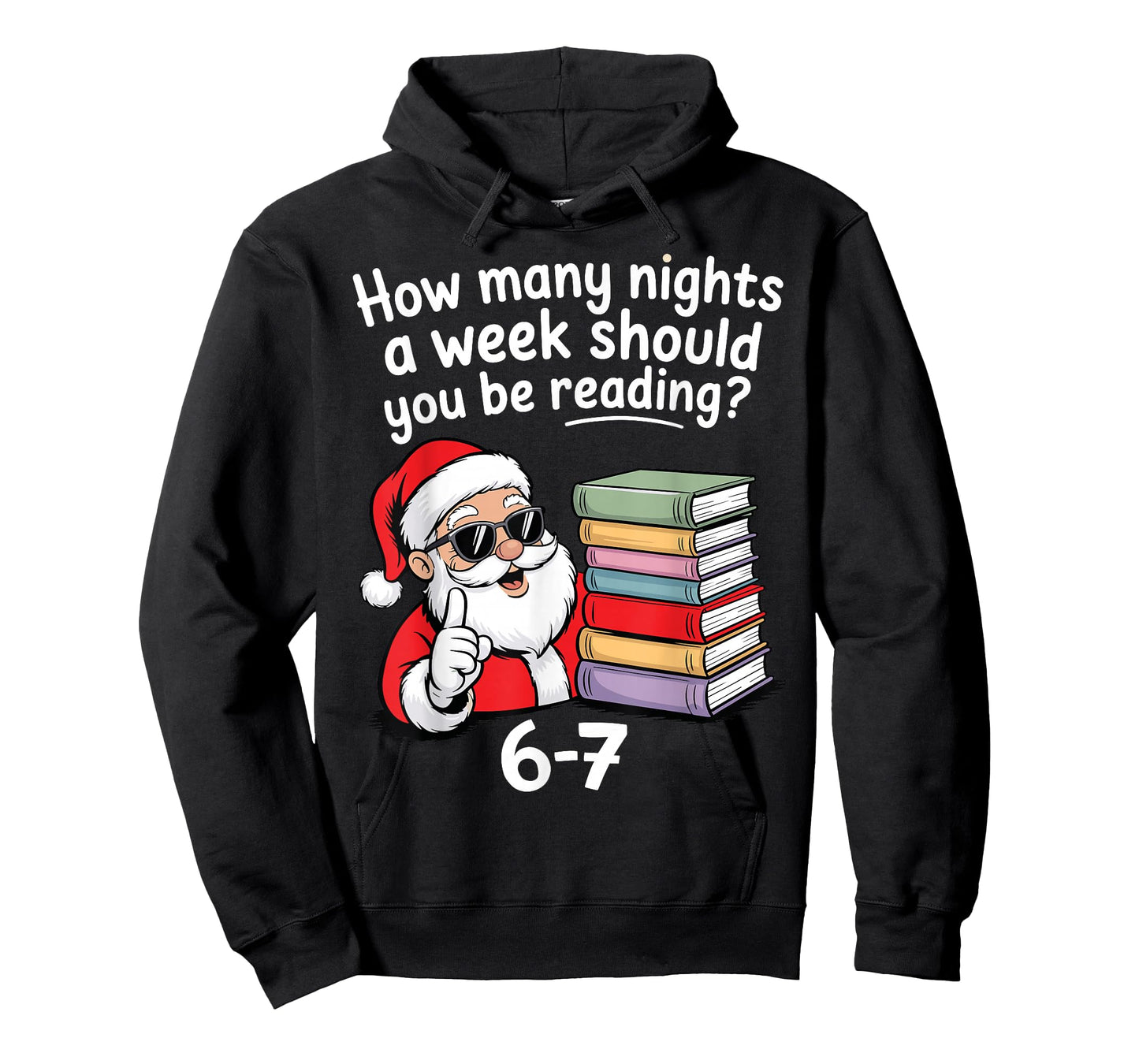 How Many Nights Reading Teacher 67 Christmas Six Seven Santa T-Shirt