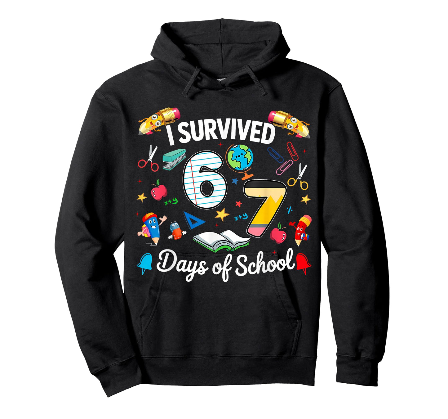 I Survived 67 Days of School Teachers Students Boy Girl Kids T-Shirt