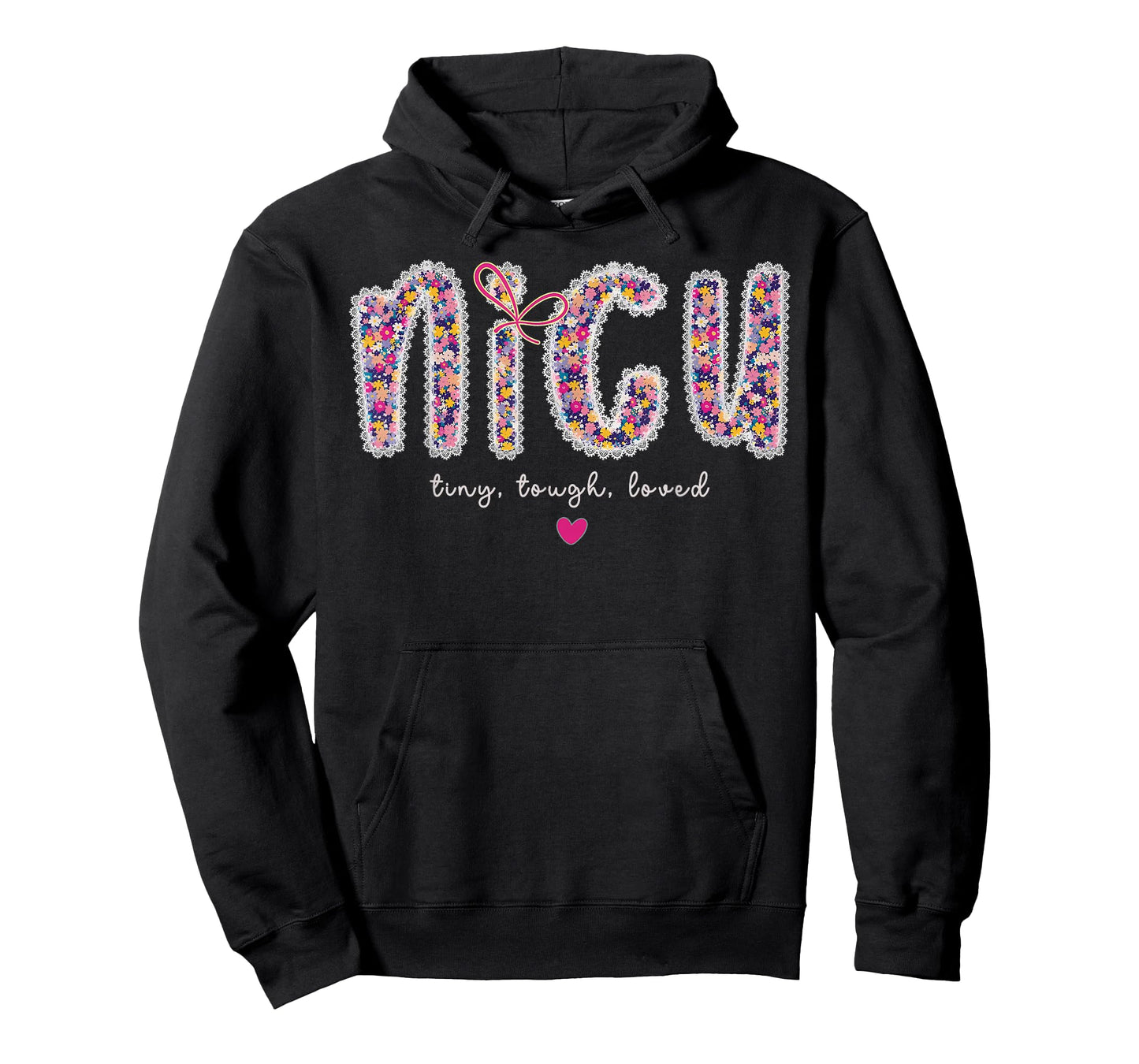 Cute Floral Nicu Tiny Tough Loved Nurse Appreciation Graphic T-Shirt