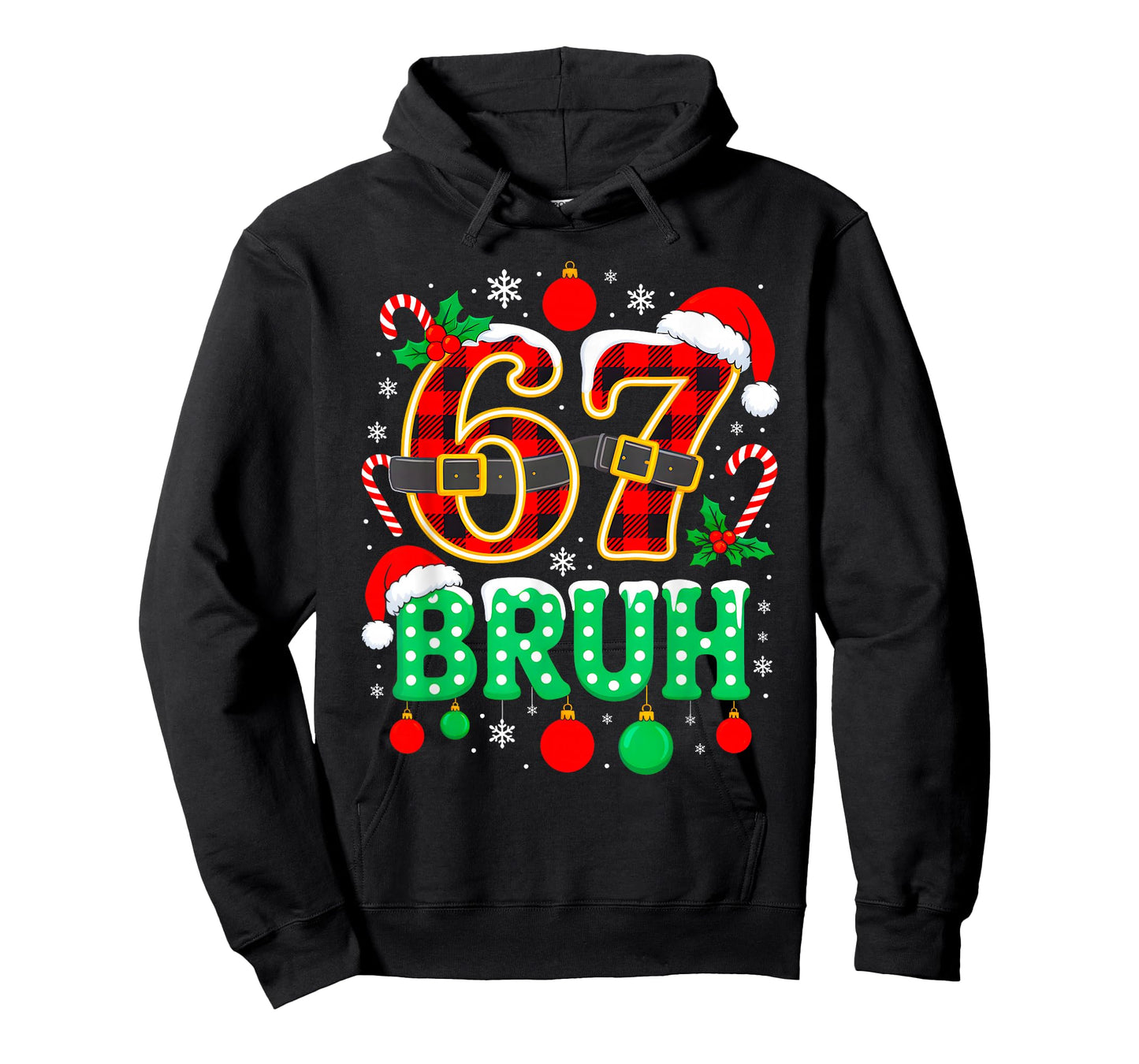 Funny 67 Six Seven Bruh Meme Christmas Pajama Family Holiday T-Shirt