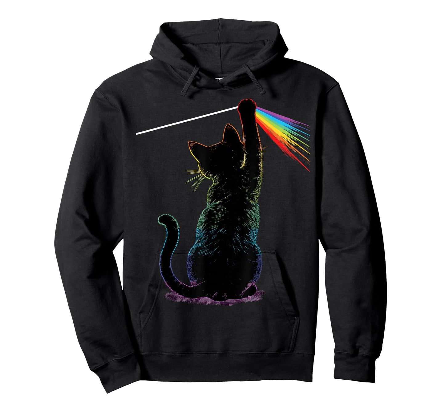 Black Cat Rainbow Light Prism Science Lover Physics LGBT T-Shirt