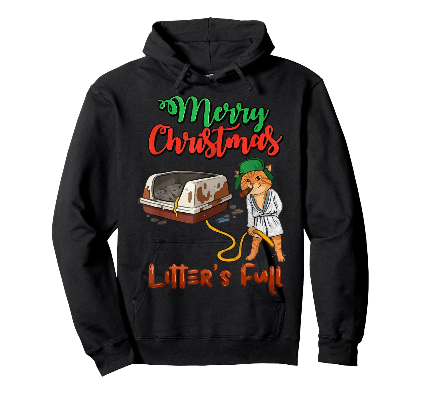 Litter's Full Merry Christmas Funny Cat Lovers Holidays Xmas T-Shirt