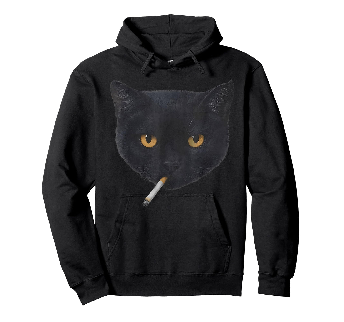 Funny Smoking Black Cat Face Meme T-Shirt