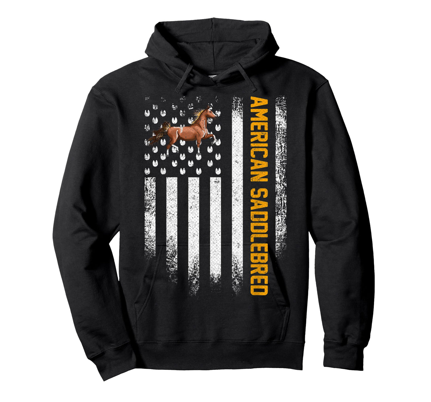 Vintage USA American Flag American Saddlebred Horse Funny T-Shirt