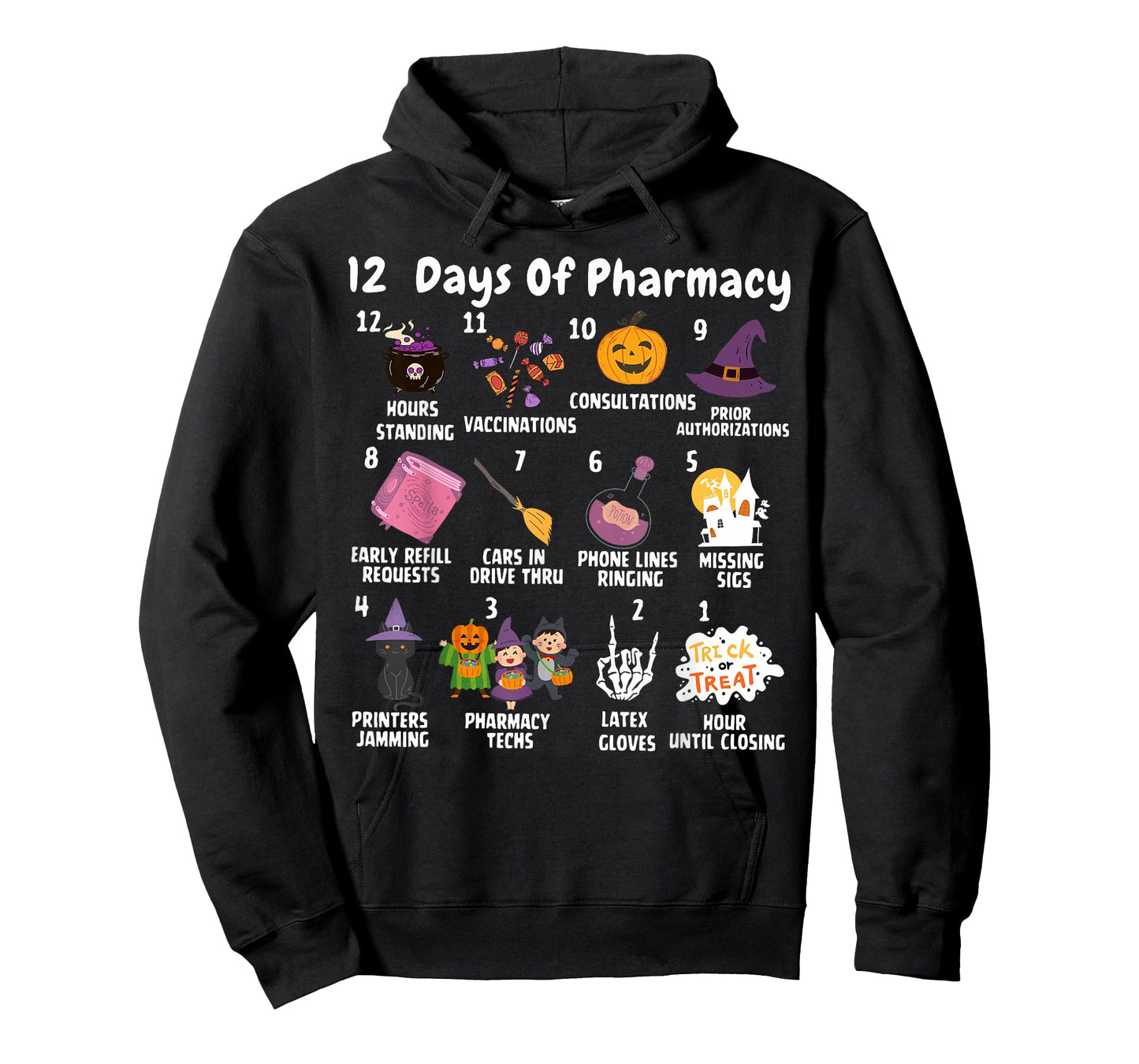 12 Days Of Pharmacy Halloween Pharmacists Tech Spooky Season T-Shirt
