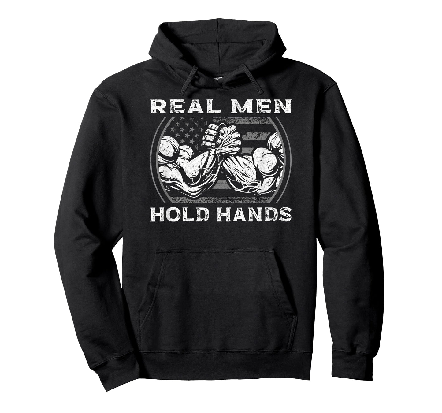 Real Men Hold Hands USA Flag Funny Arm Wrestling T-Shirt