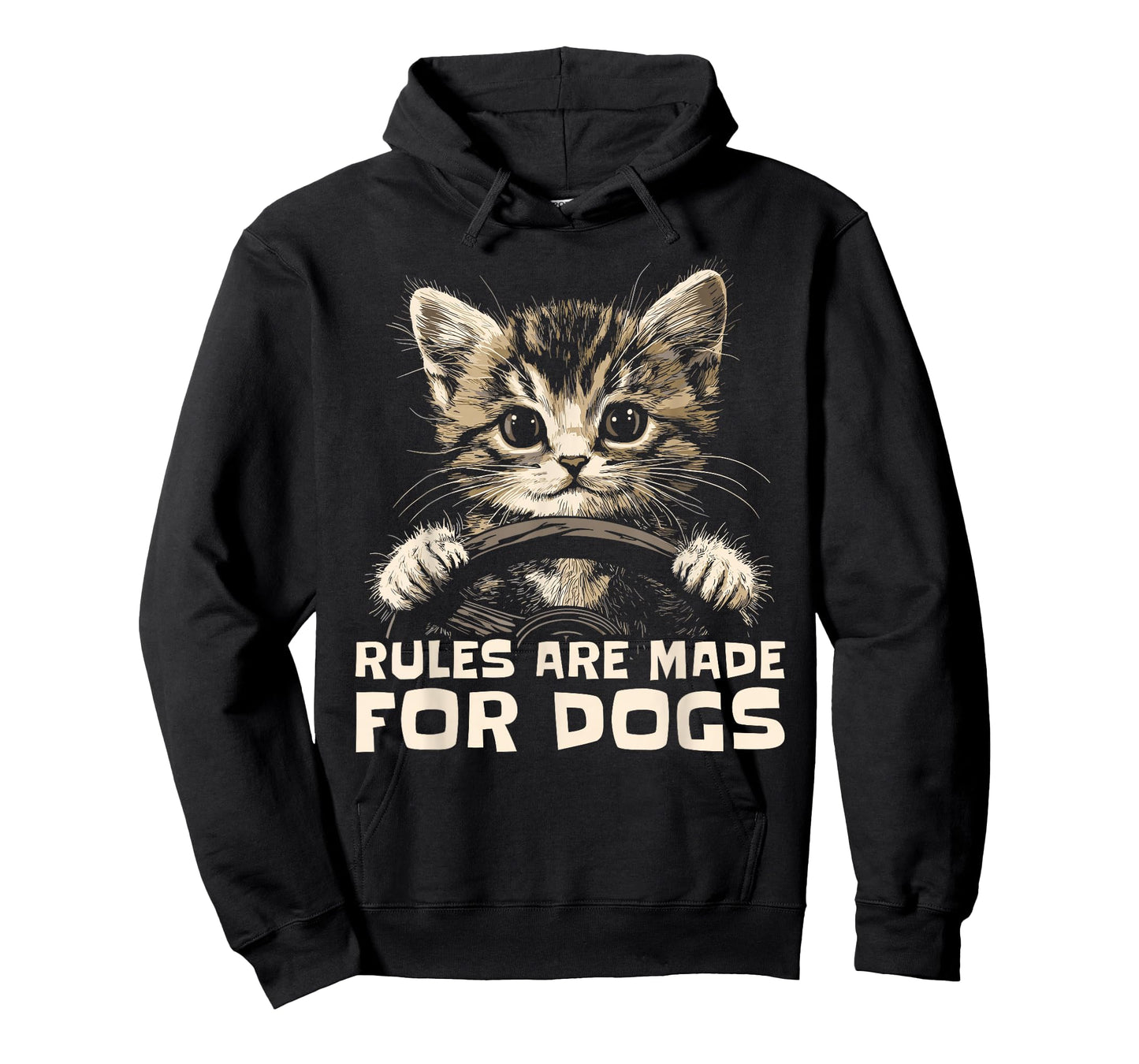 Funny Cat Lover - Rules Are Made for Dogs Driving Cat T-Shirt