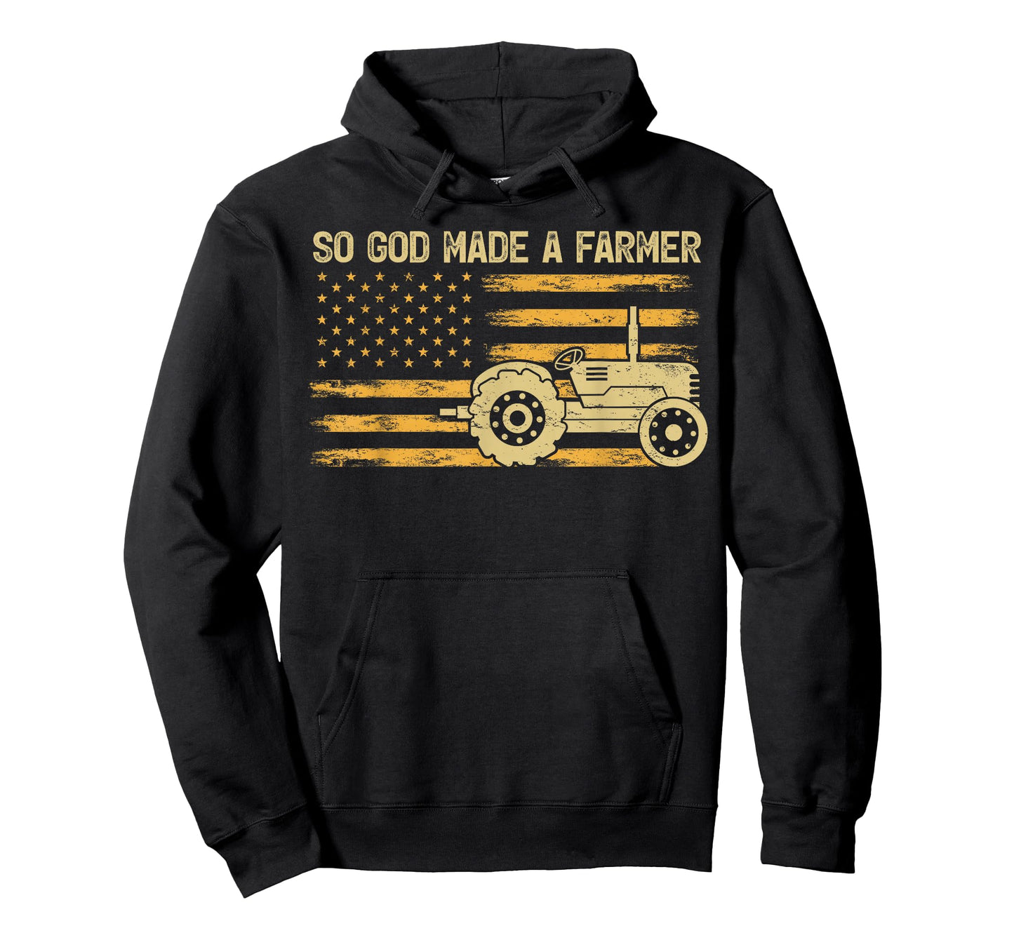 American Flag Tractor Retro So God Made A Farmer T-Shirt
