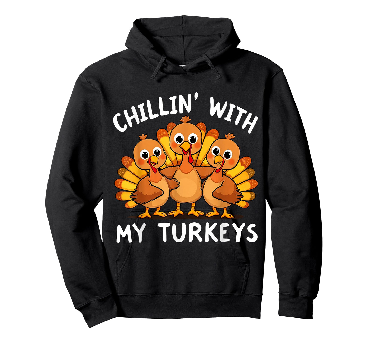 Chillin' with My Turkeys Family Matching Thanksgiving Fall T-Shirt