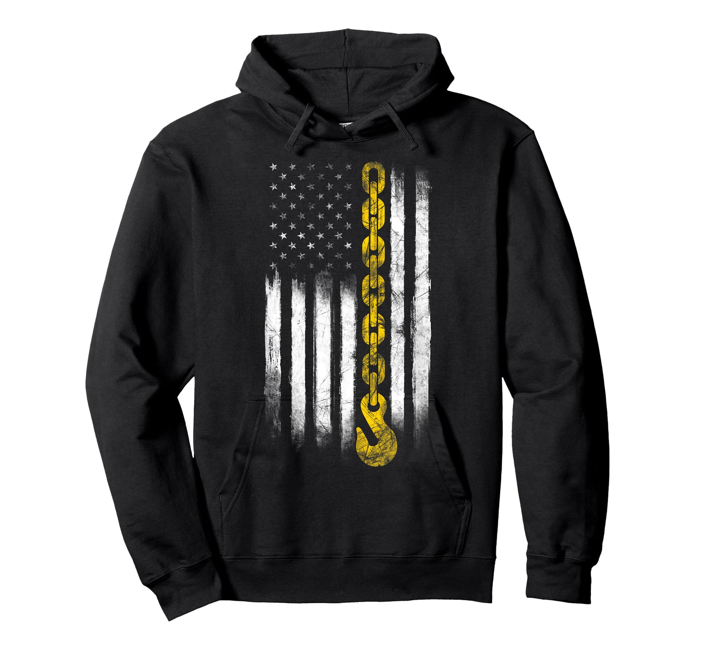 Tow Truck Driver Gift Men USA Flag Towing Hook For US T-Shirt