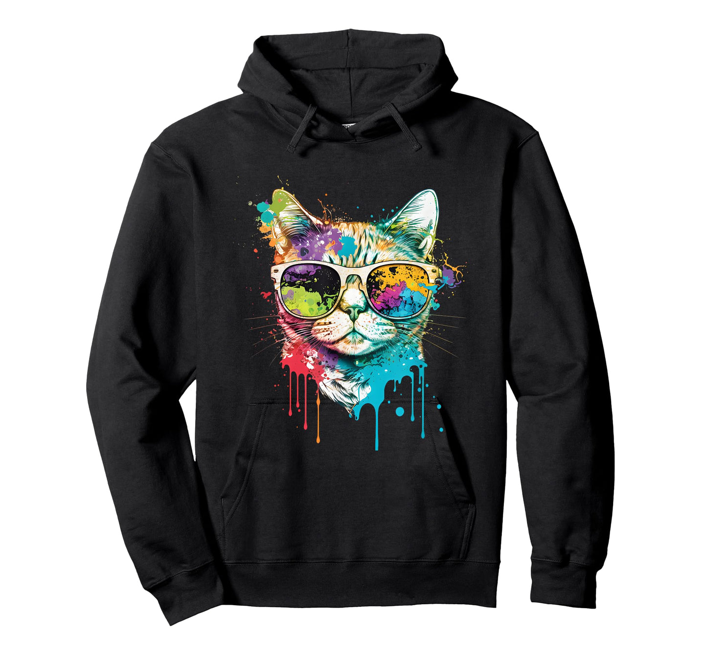Colorful Cool Cat Tee – Retro Sunglasses Streetwear Cat T-Shirt