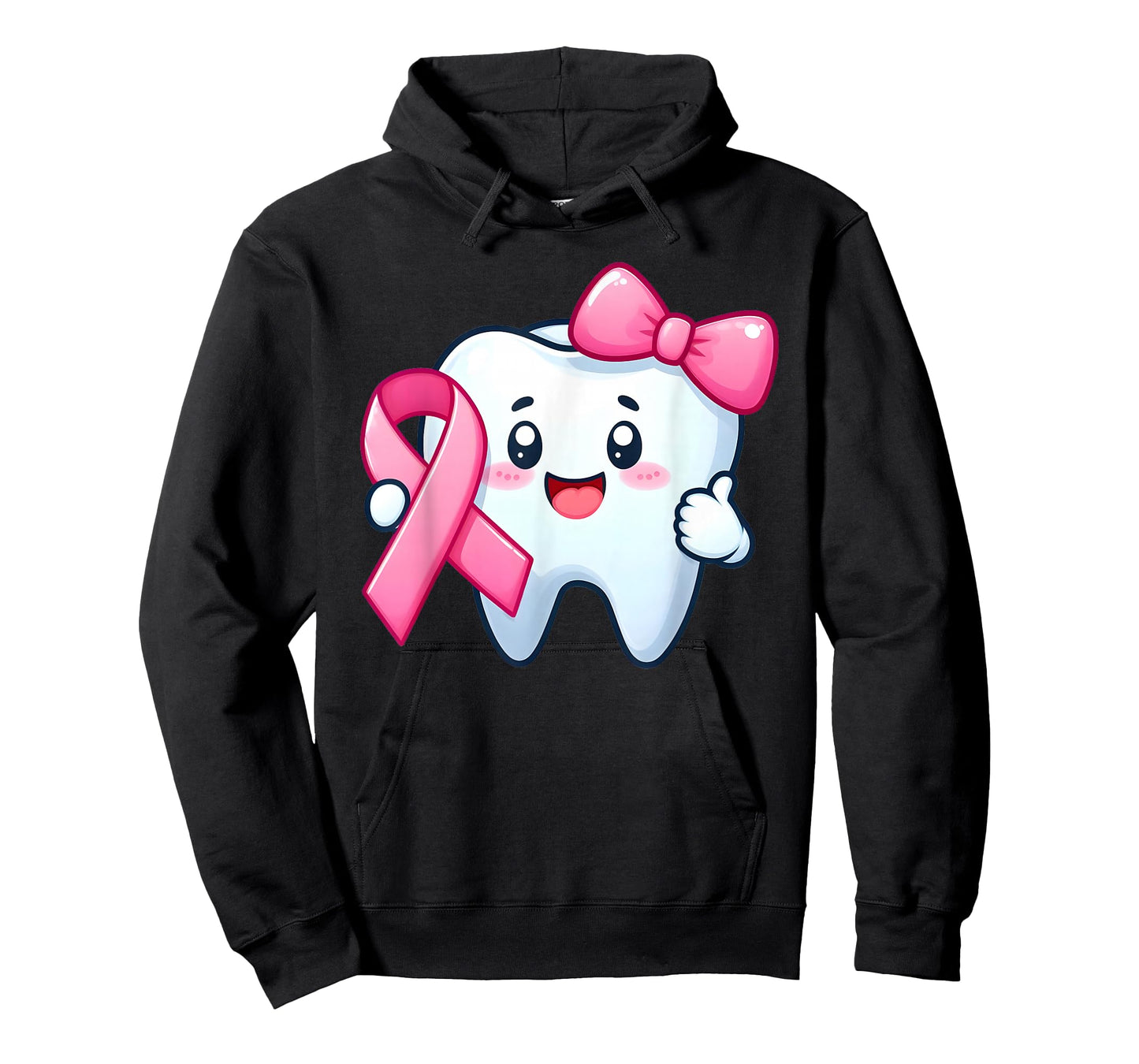 Cute Tooth Dentist Breast Cancer Awareness Month Pink Ribbon T-Shirt