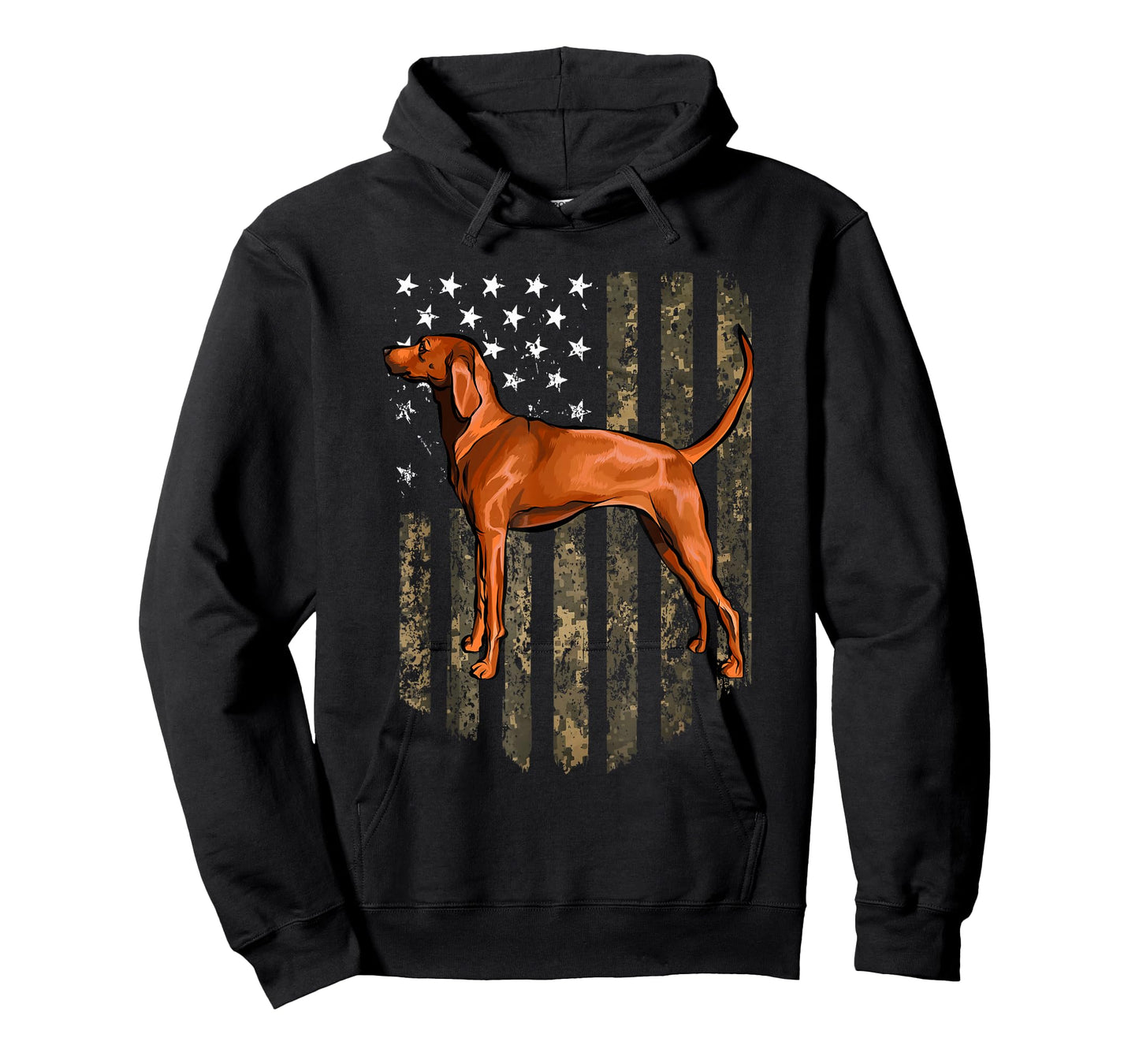 Camo American Flag Redbone Coonhound 4th of July USA T-Shirt