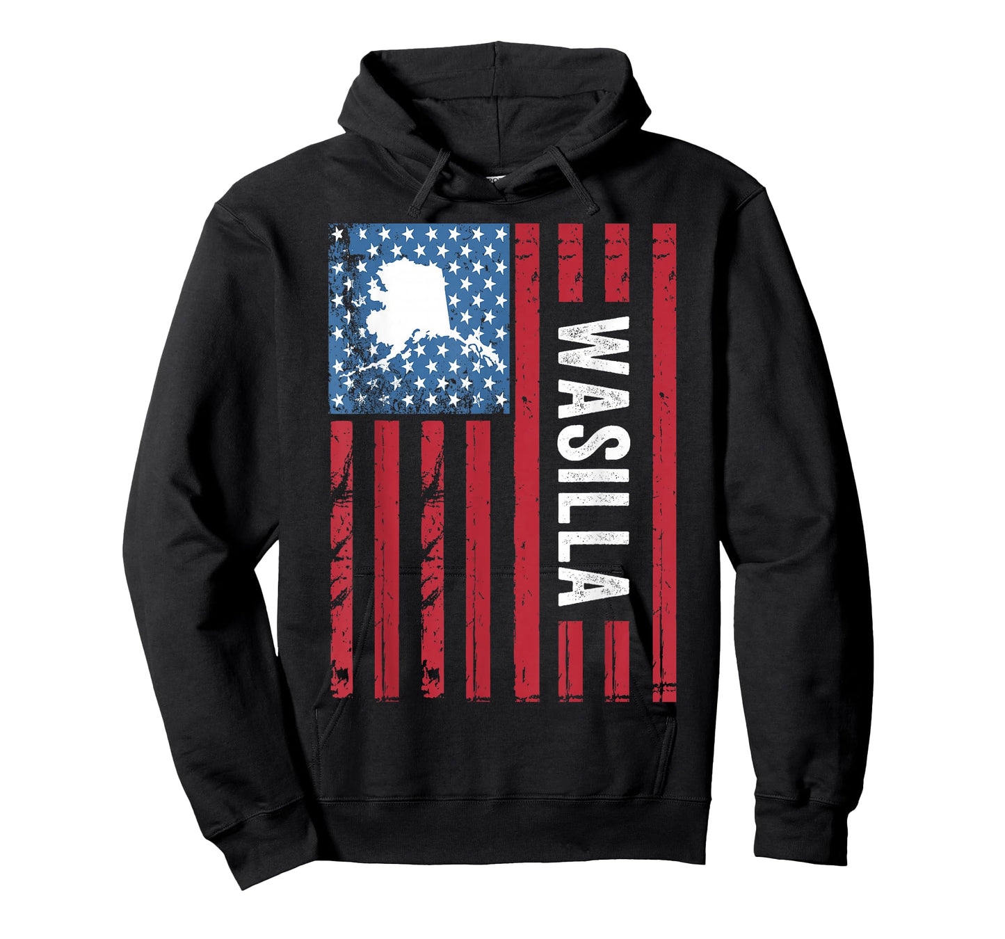 Wasilla Alaska with American Flag, Alaska Wasilla T-Shirt