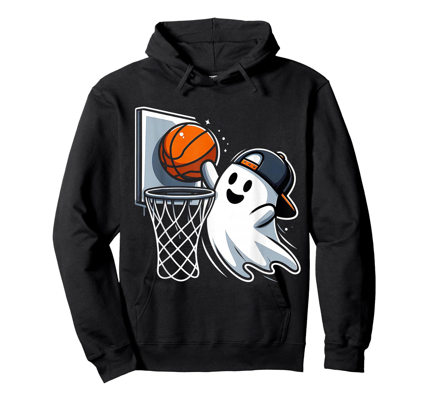 Ghost Basketball Dunk Ghost Playing Basketball Halloween T-Shirt