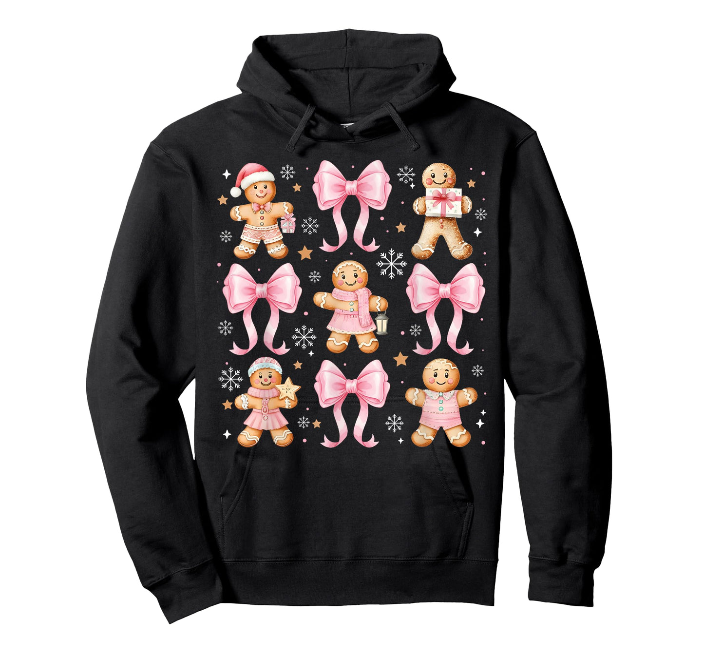 Coquette Bow Christmas Gingerbread Cookie Baking Girly Kids T-Shirt
