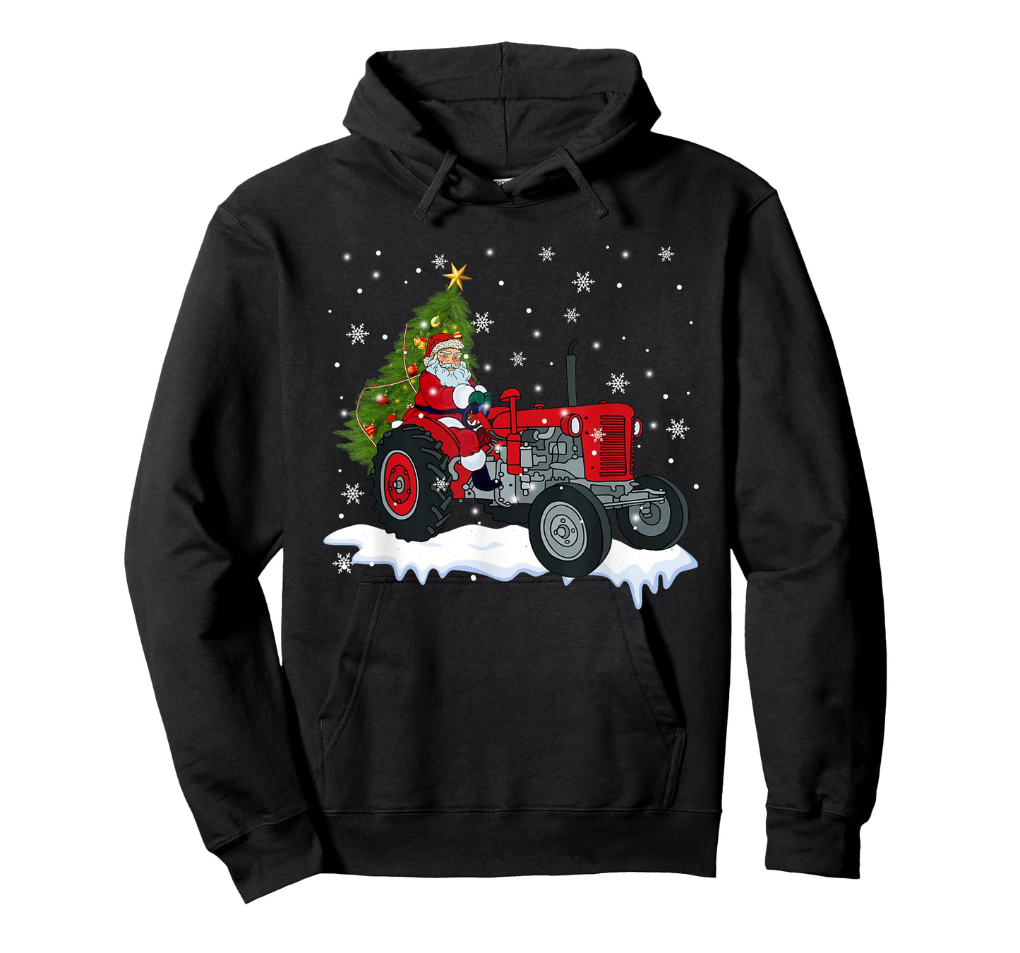 Christmas Santa Claus Riding Tractor Xmas Tree Tractor Lover T-Shirt