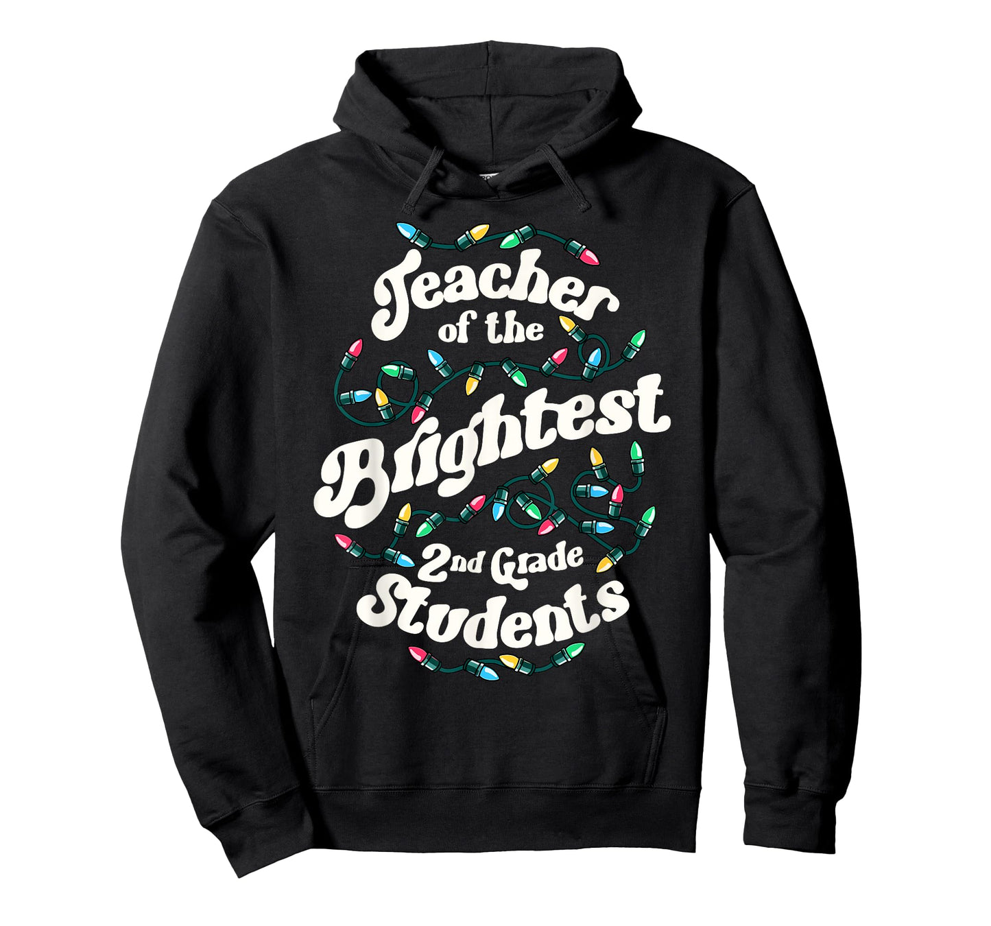 2nd Grade Teacher Christmas Lights School Brightest Students T-Shirt