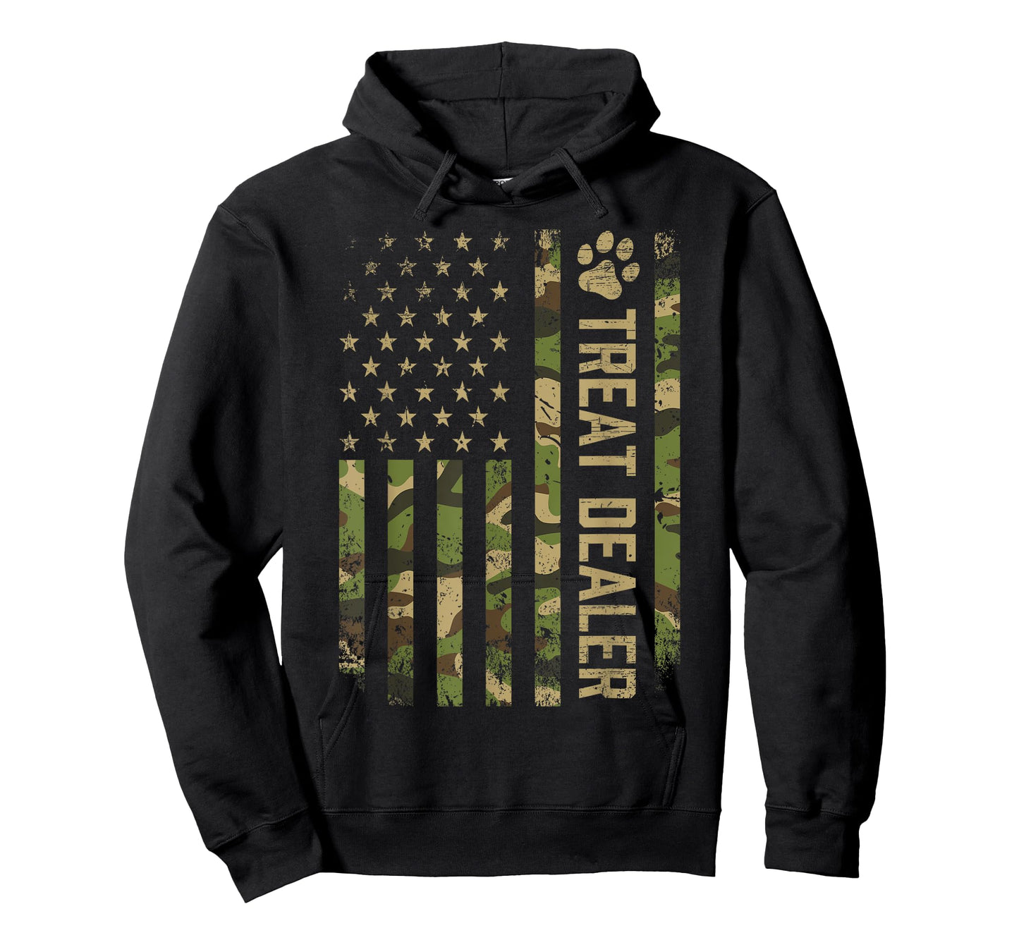 Camo Cat Treat Dealer American Flag US Cat Dad 4th Of July T-Shirt for Men Women