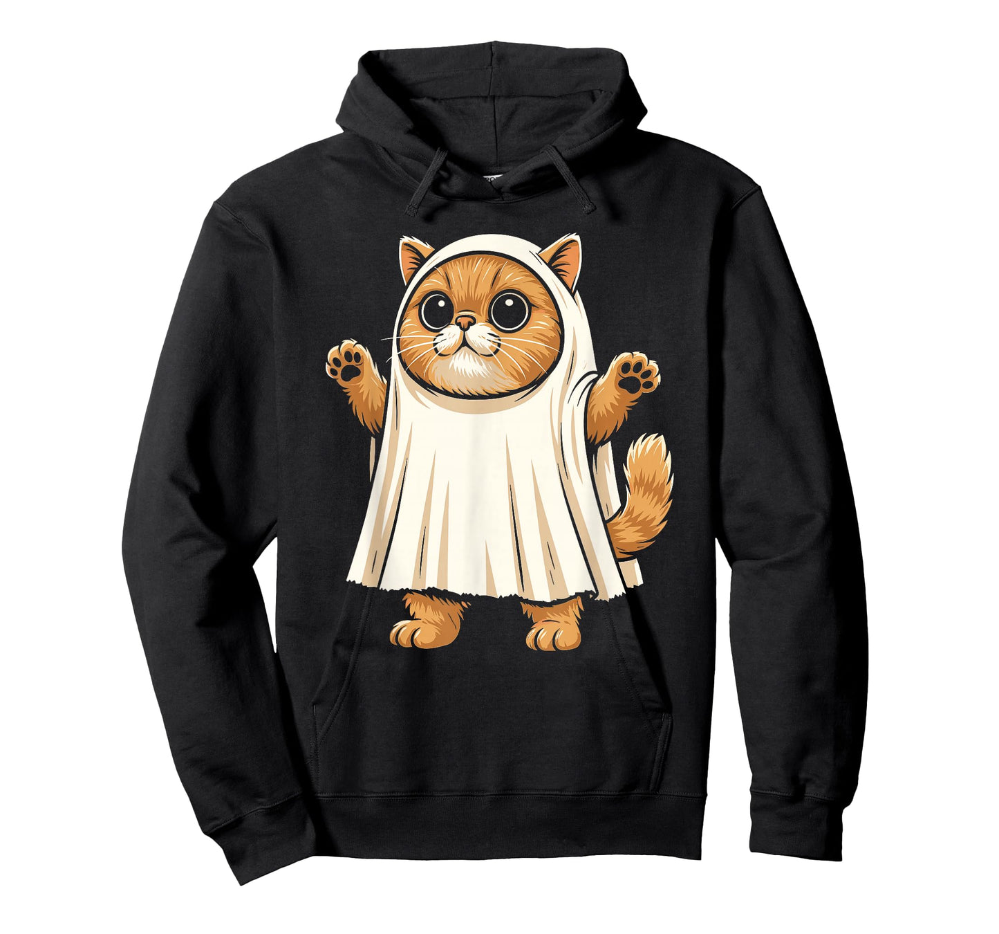 Sheet Ghost Cat Men Women Kids Teens Funny Halloween T-Shirt