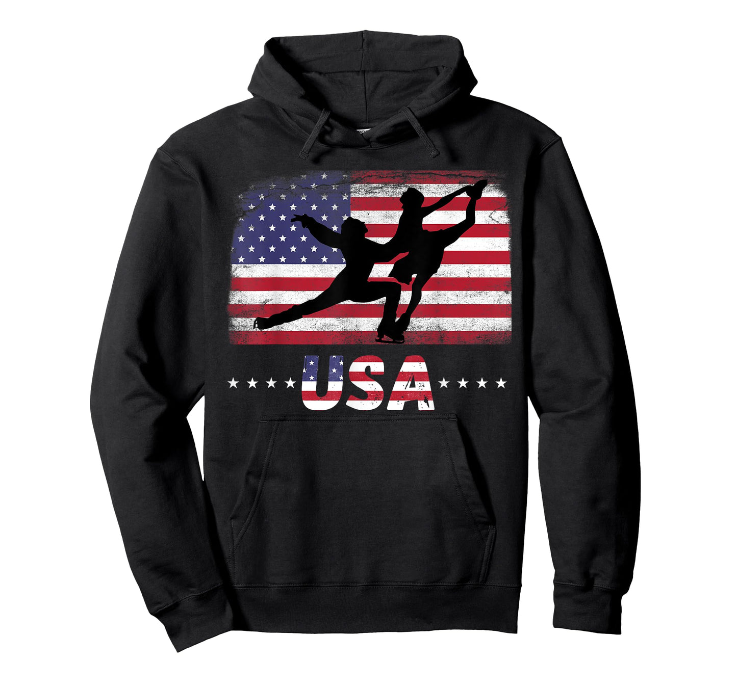 American Flag double ice figure skating USA Patriotic Team Women Men T-Shirt