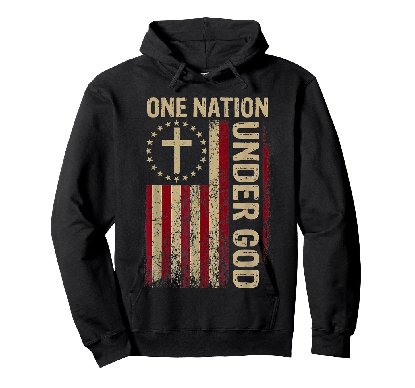 One Nation Under God Flag 4th of July Patriotic Christian T-Shirt