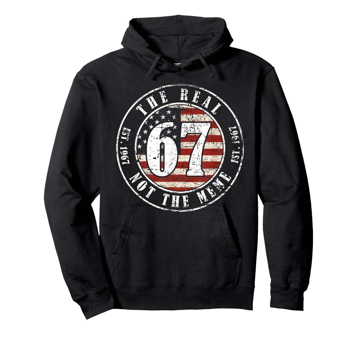 The Real 67 Not The 6 7 Meme Funny Vintage USA Flag 1967 T-Shirt
