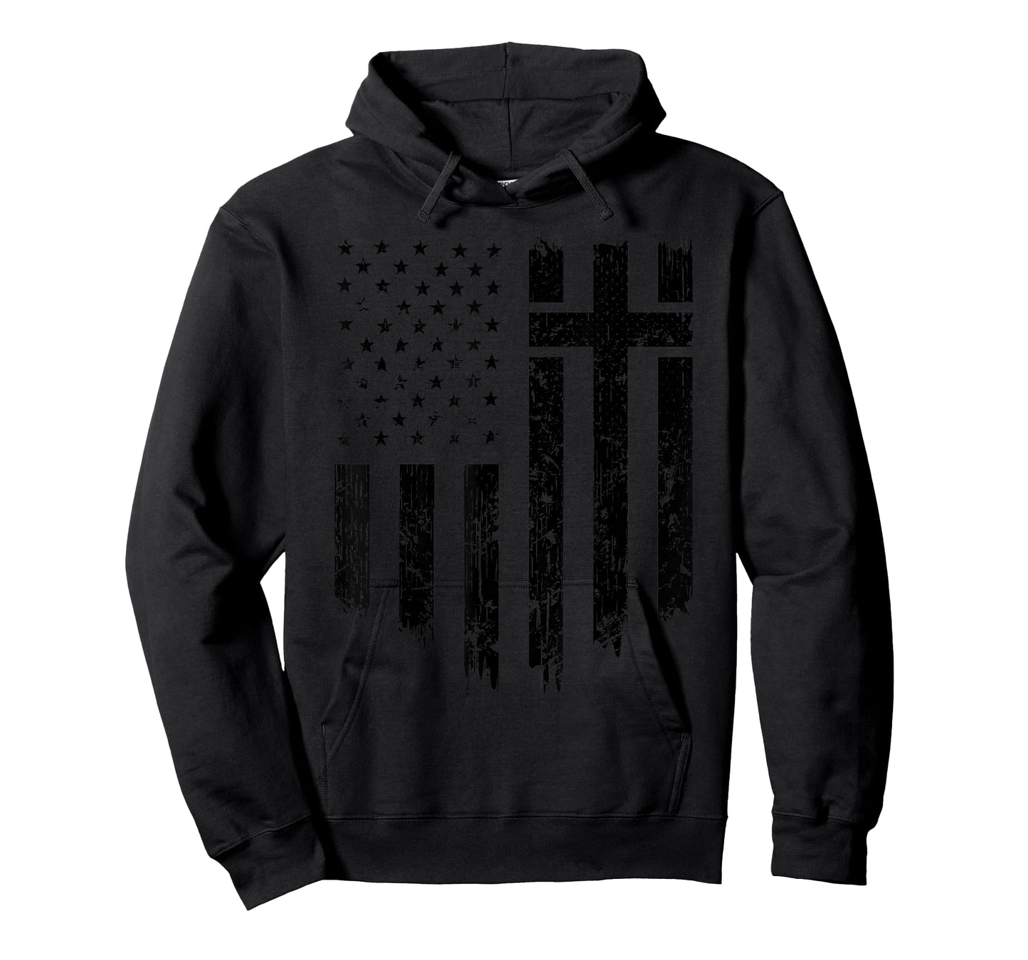 Vintage Distressed USA Flag Cross Christian Faith Gift T-Shirt