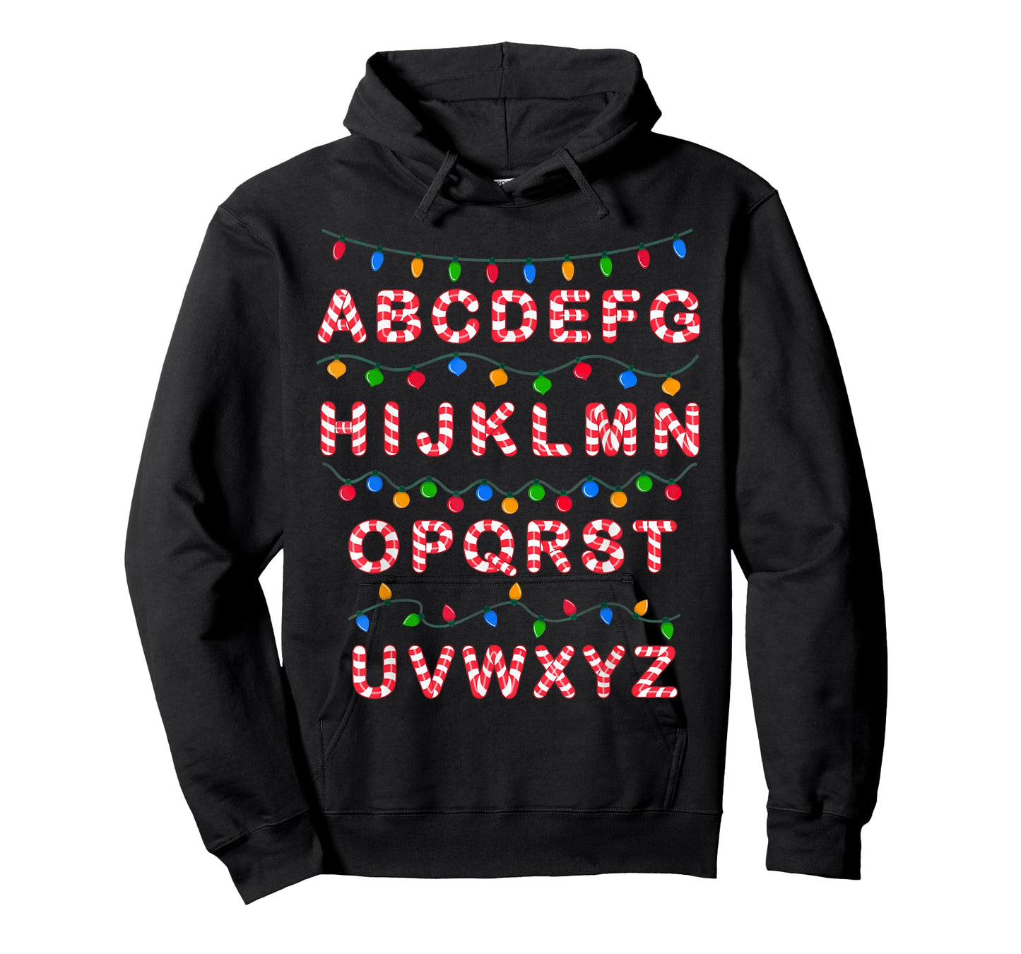 Christmas Alphabet Candy Cane Teachers Students Candy Cane T-Shirt for Men Women Kids