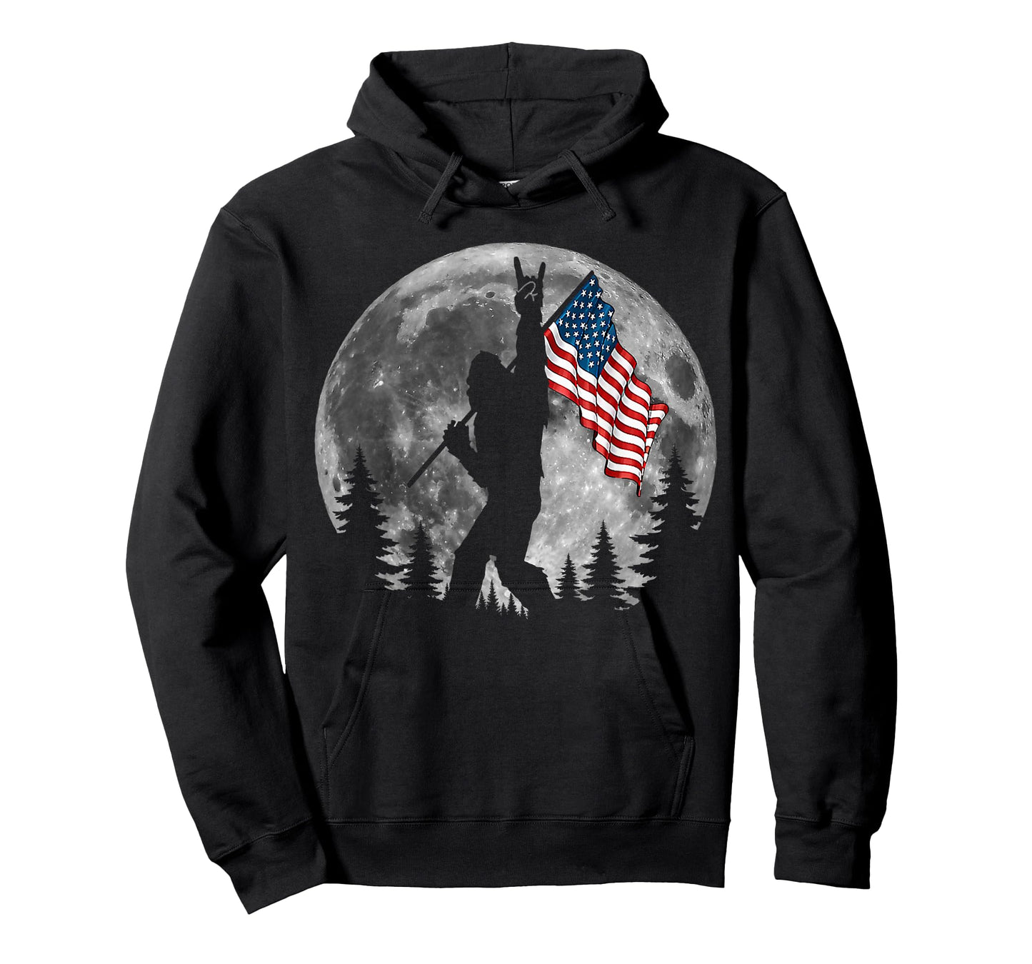 Bigfoot American Flag Sasquatch Patriotic 4th of July T-Shirt