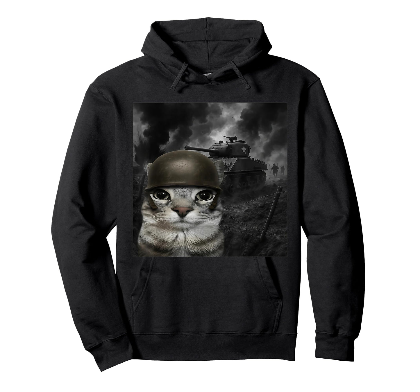 Cat in Battlefield Gen Z Gen Alpha Silly Cat Meme T-Shirt