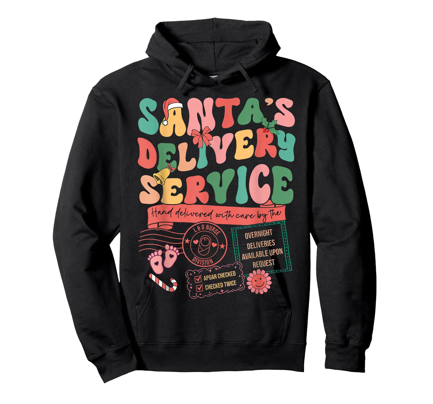 Christmas Santa's Delivery Service L&D Labor Delivery Nurse T-Shirt