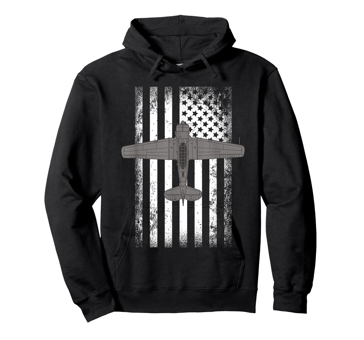T-6 Texan WWII American Flag Plane T-Shirt for Women Men