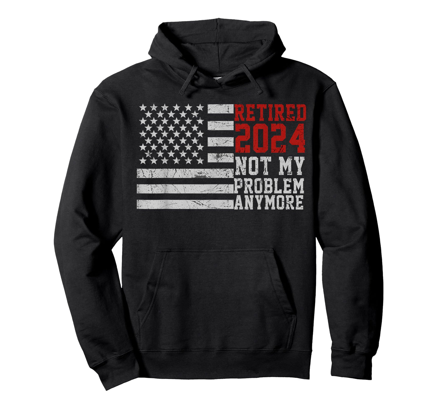 Retirement American Flag Retired 2024 Not My Problem Anymore T-Shirt