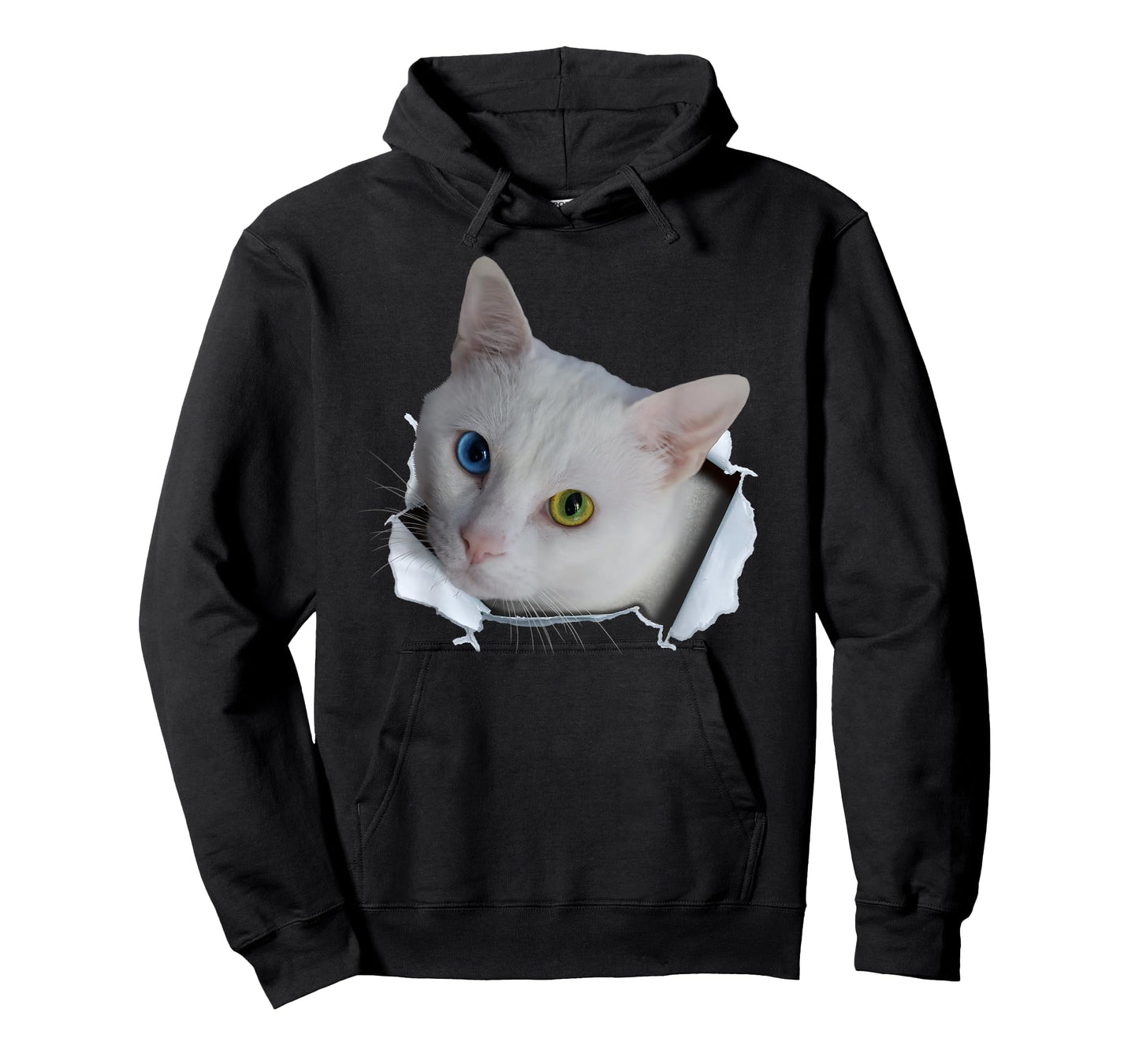 Heterochromia Eye Cat Ripped 2 Color Eyed Cat Shirt Cat Mom T-Shirt