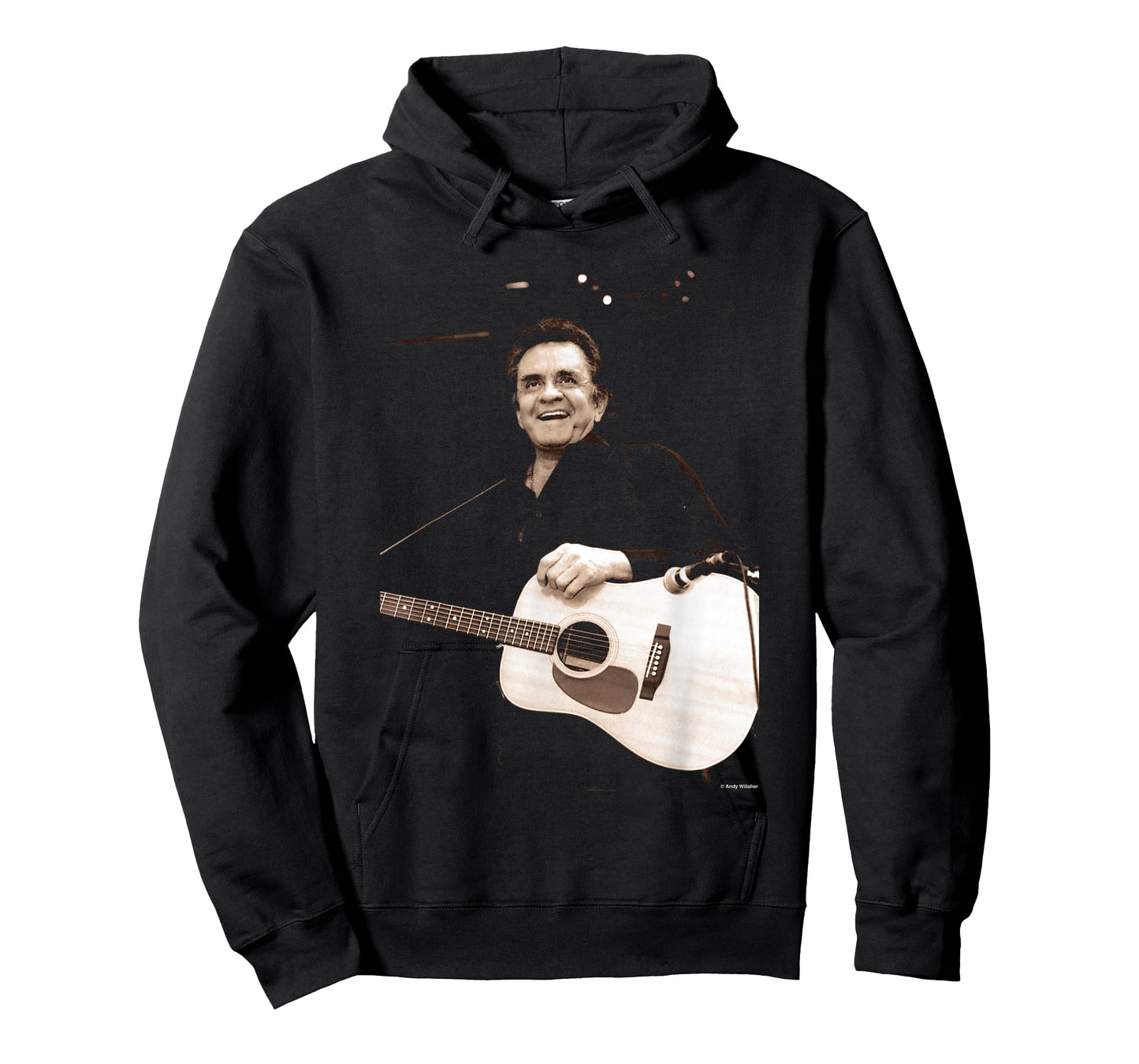 Johnny Cash Playing Live Glastonbury 1994 by Andy Willsher T-Shirt