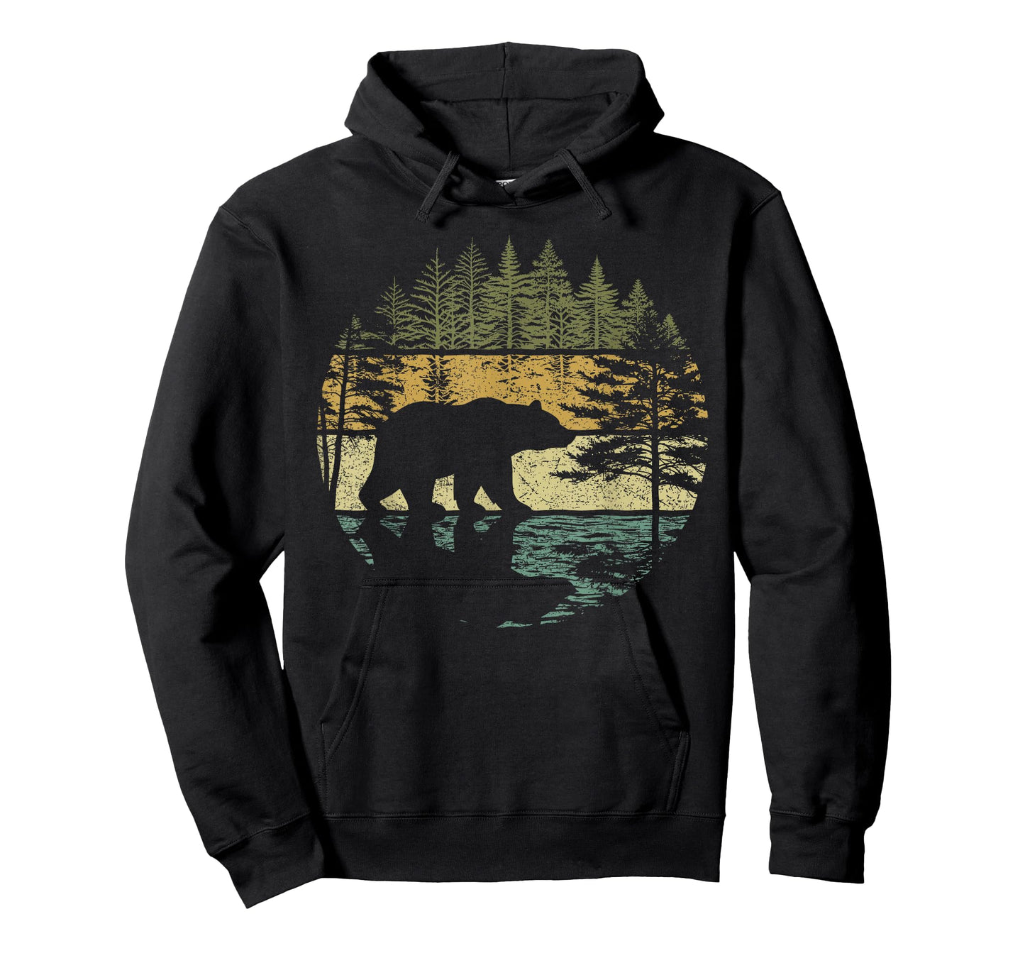 Retro Forest Bear Outdoors Nature Women Men Vintage Graphic T-Shirt
