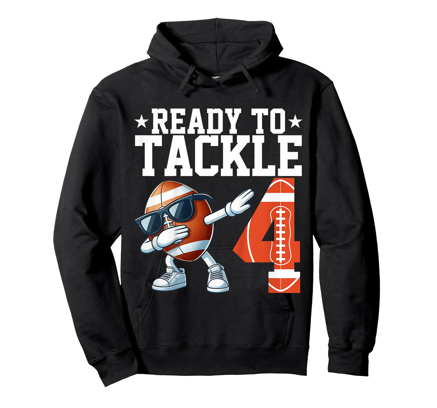 Kids Ready to Tackle 4 Years Old 4th Birthday Football Party T-Shirt