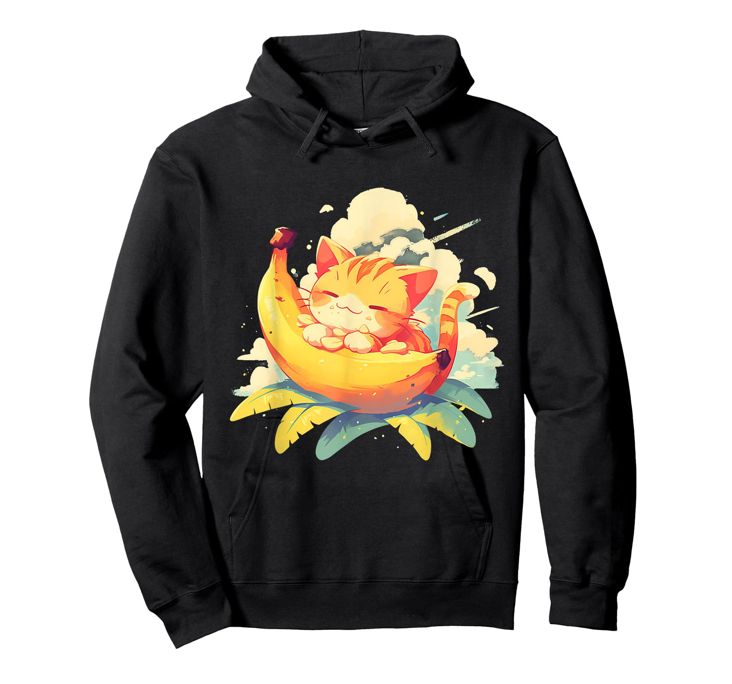 Banana Cat Colourful Artwork Banana Fruits Drawing Cute Cat Men Women Kids T-Shirt