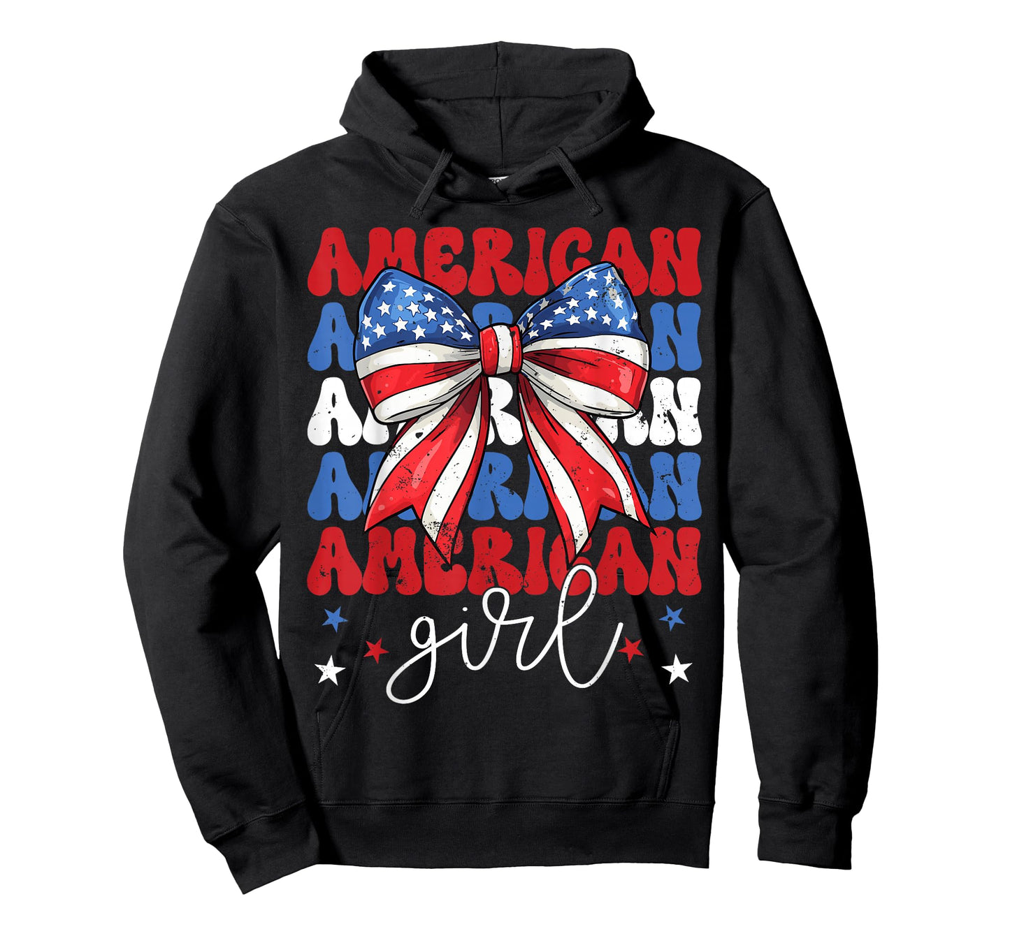 Coquette Bow American Girl Toddler Kid 4th of July Patriotic T-Shirt