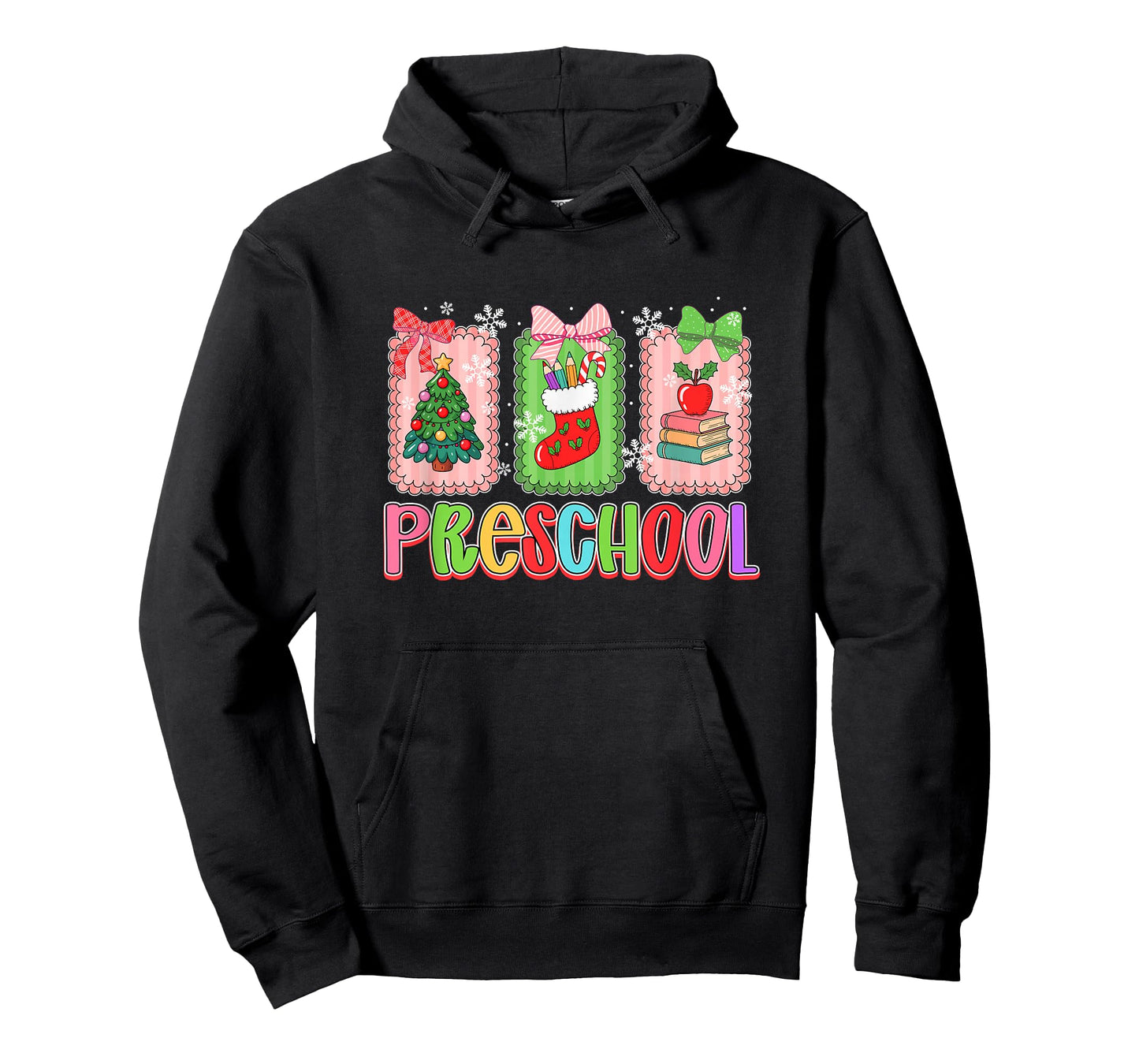 Preschool Colorful Xmas Tree Student Equipment Teacher T-Shirt