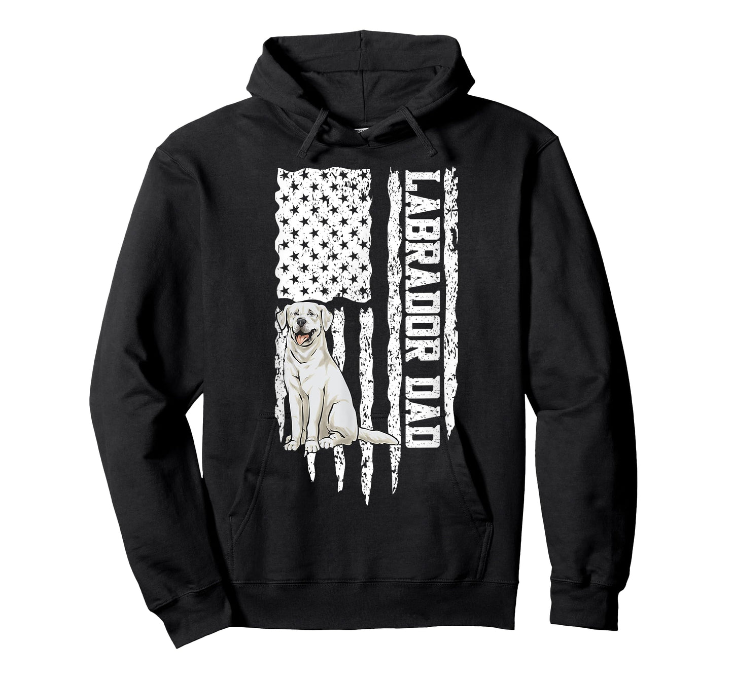 White Labrador Dad American Flag White Lab T-Shirt