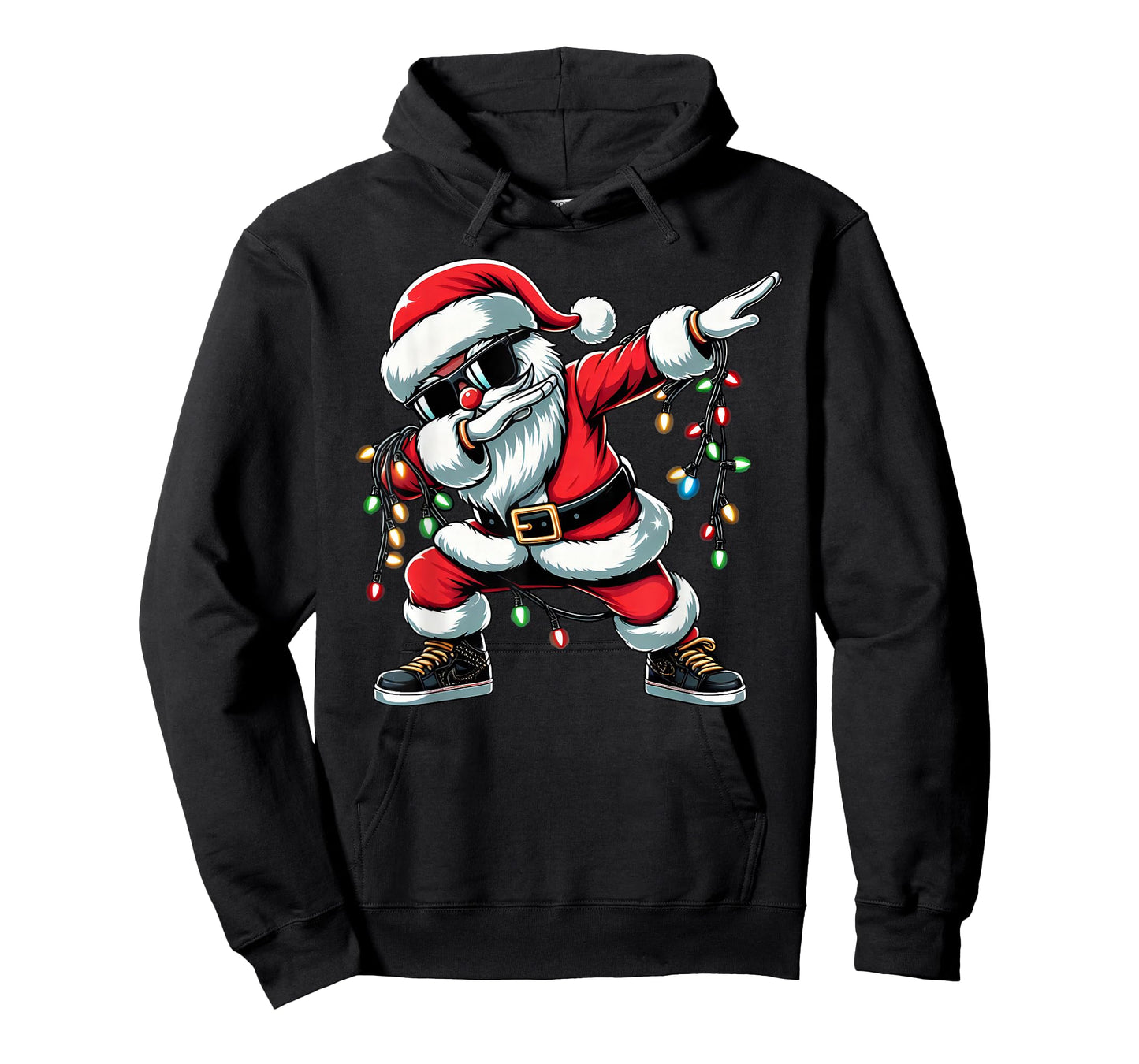 Funny Dabbing Santa Xmas Lights Girls Boys Kids Christmas T-Shirt