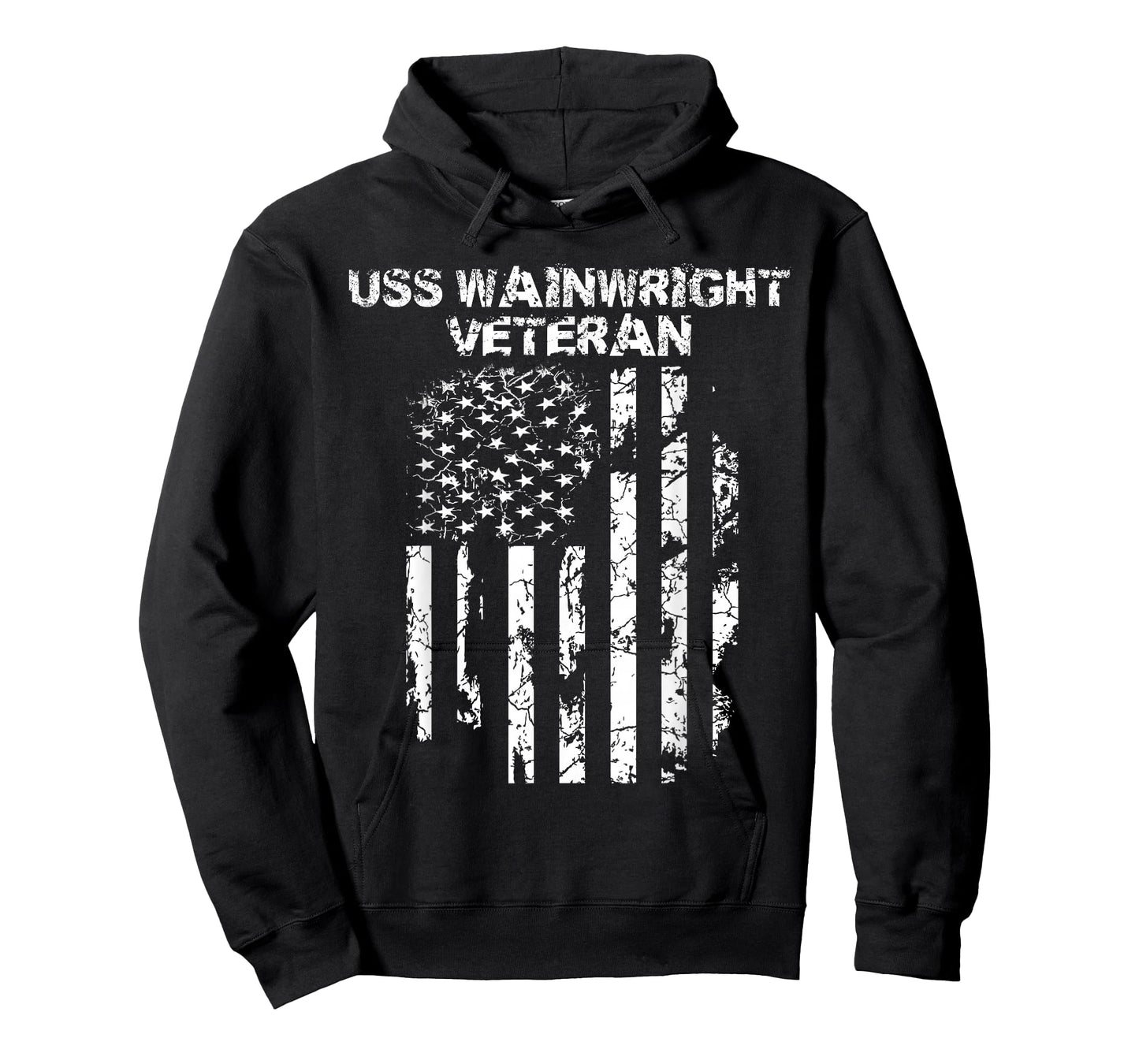 USS Wainwright Military Veteran Distressed USA Flag T-Shirt