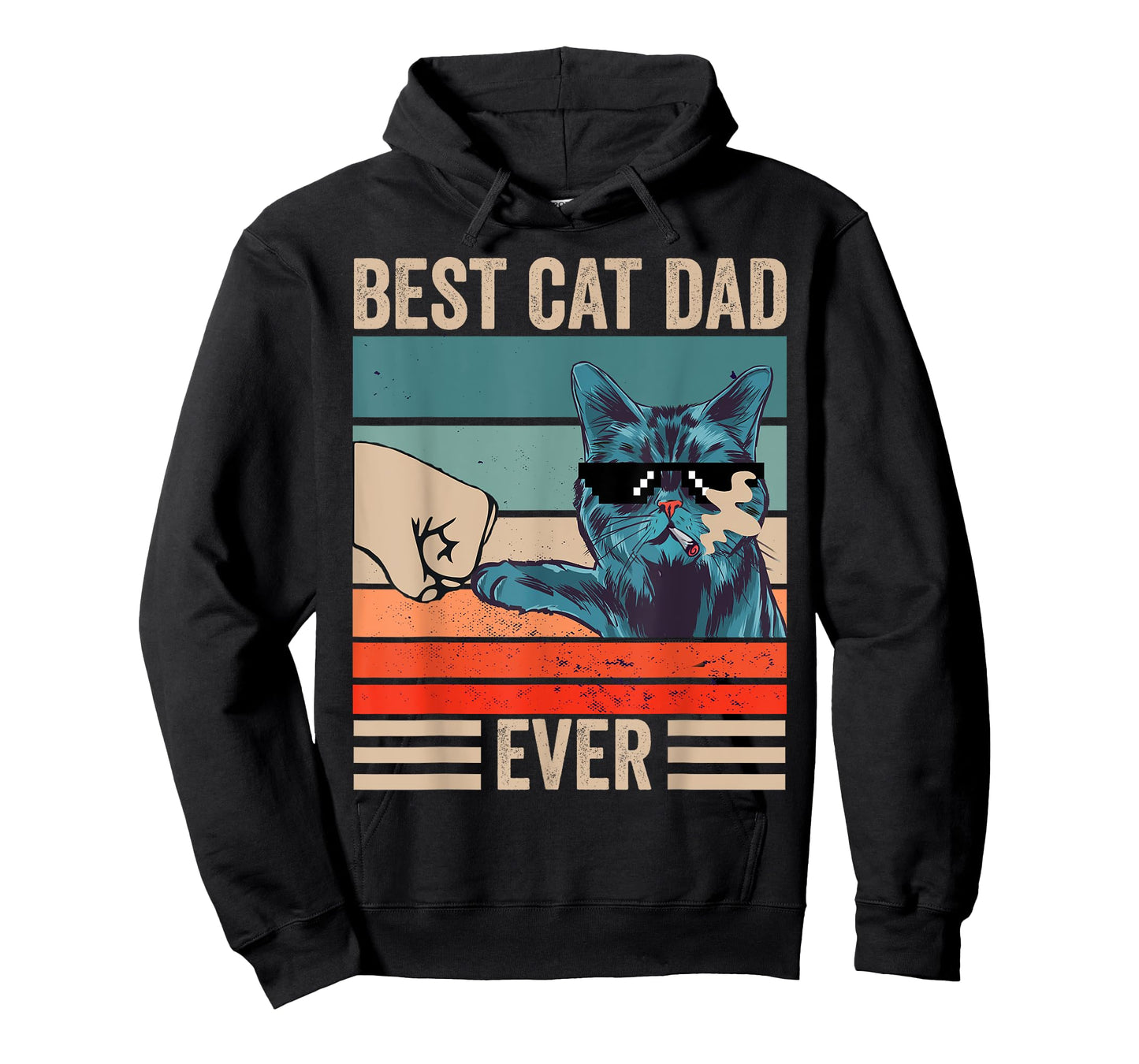 Vintage Best Cat Dad Ever Bump Fist father's day Cat Daddy Men Women Girls Kids T-Shirt