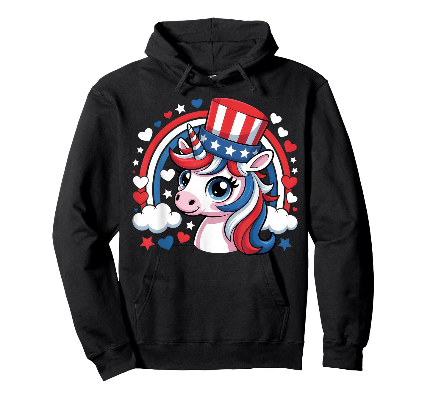 Patriotic Unicorn Veterans Day Red White Blue USA Americorn T-Shirt