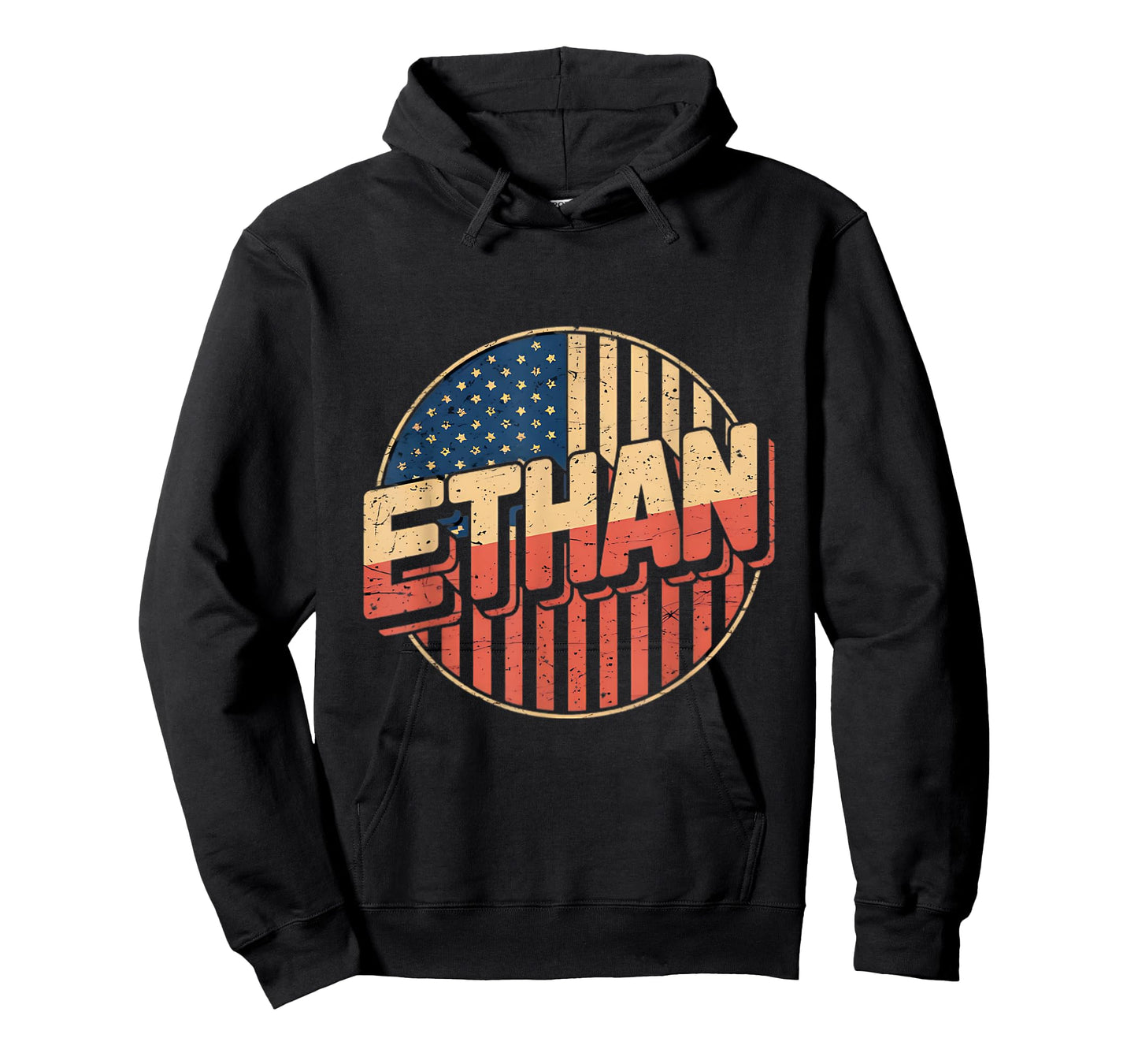 ETHAN First Name USA Flag Patriot Personalized T-Shirt