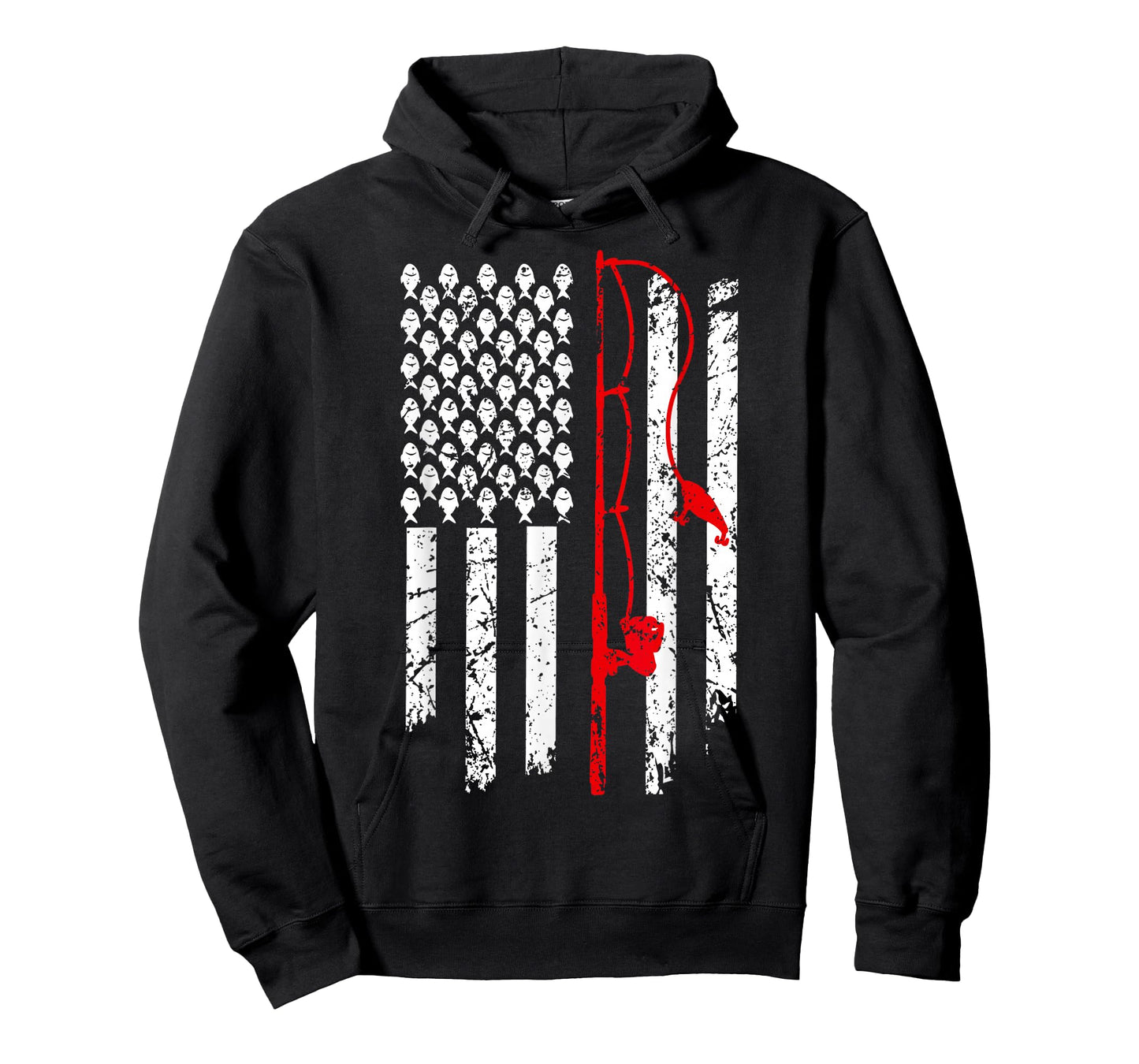 Fishing American Flag Husband Son Grandson Funny Fisherman T-Shirt